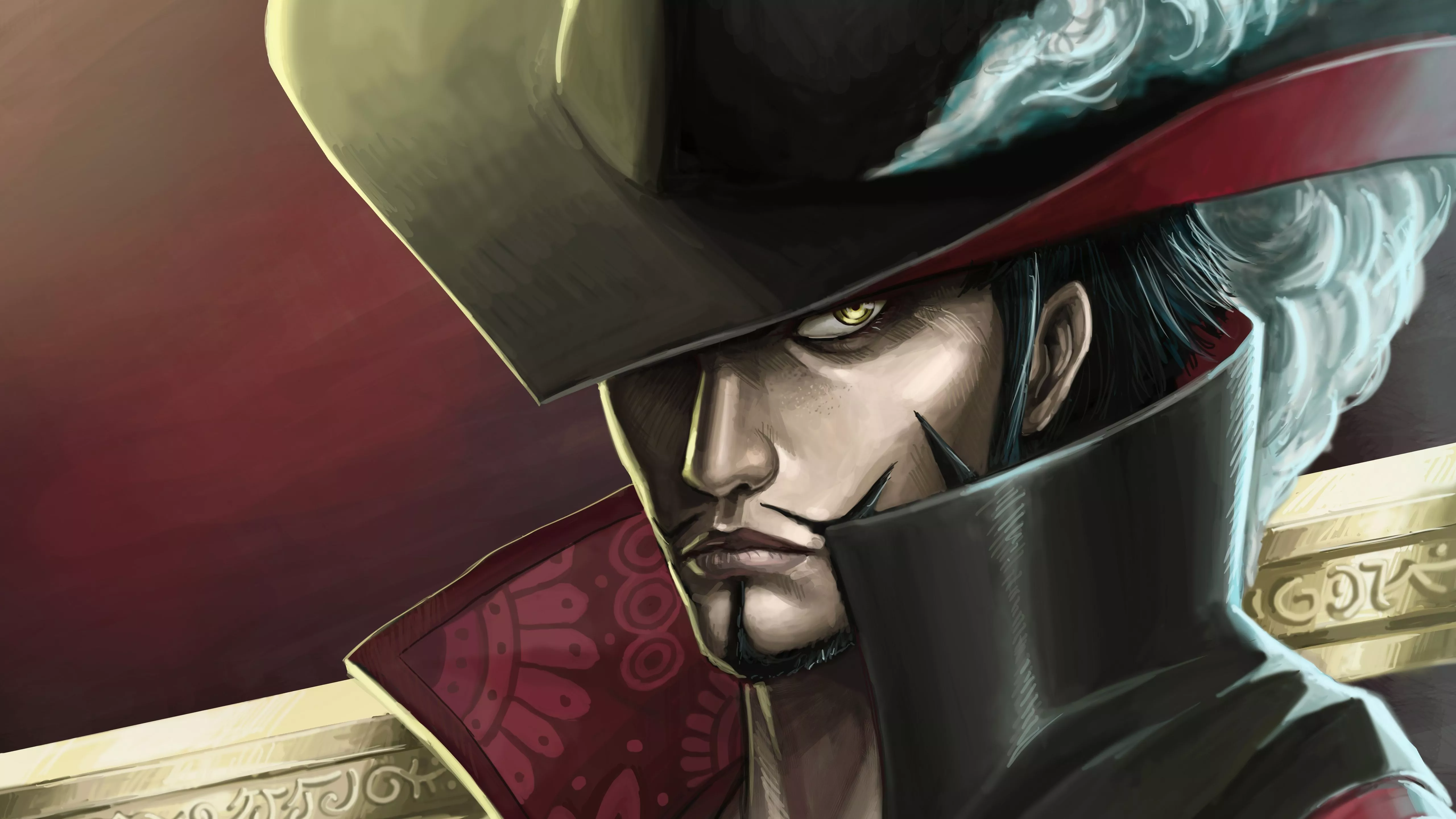 One Piece Shanks With Hat And Sword 4K