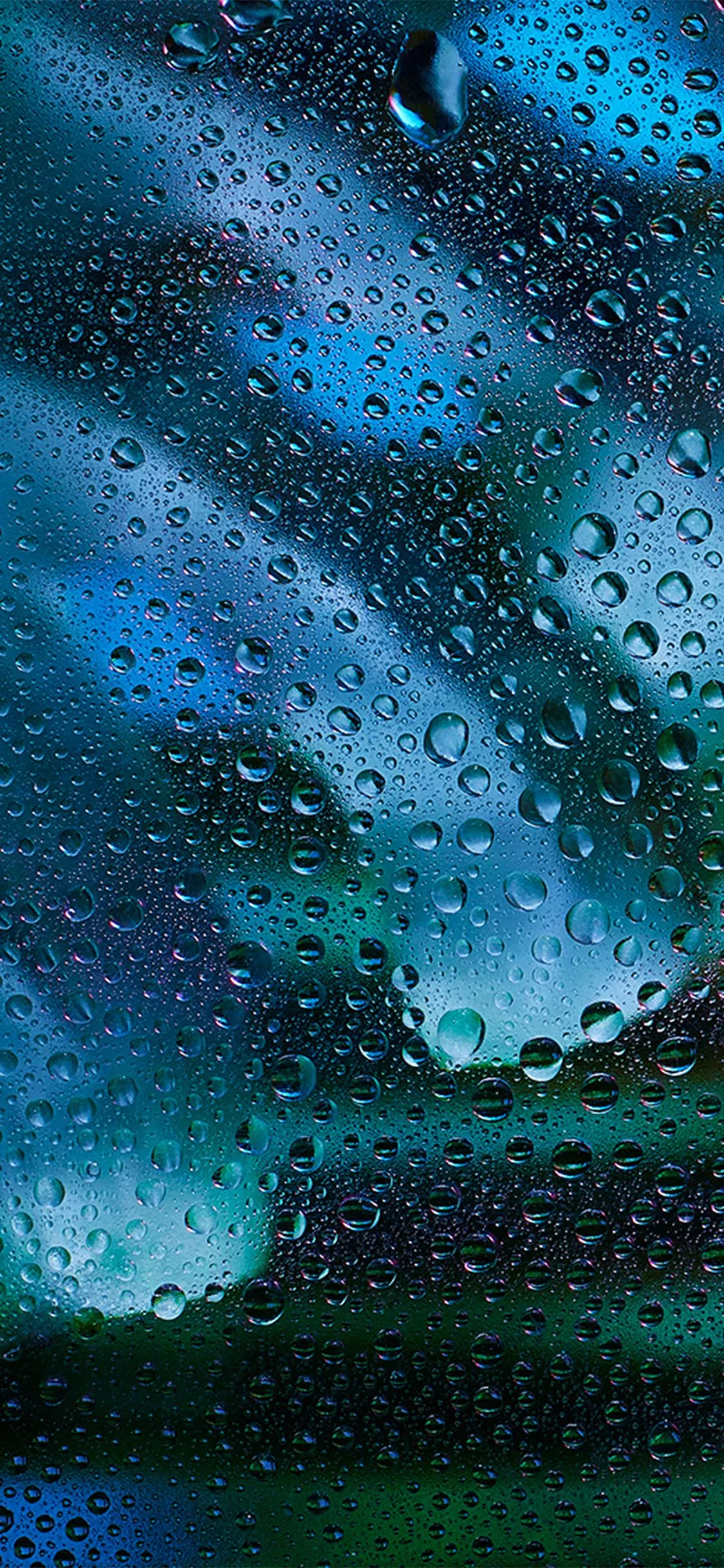 Rainy Bubble Blue Window Pattern