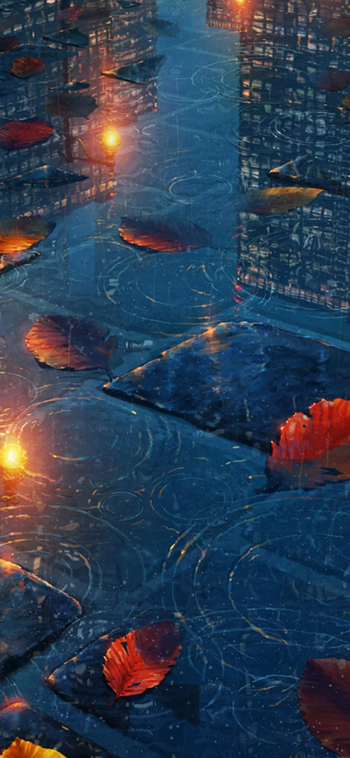 Art Rain Drop Floor Leaf