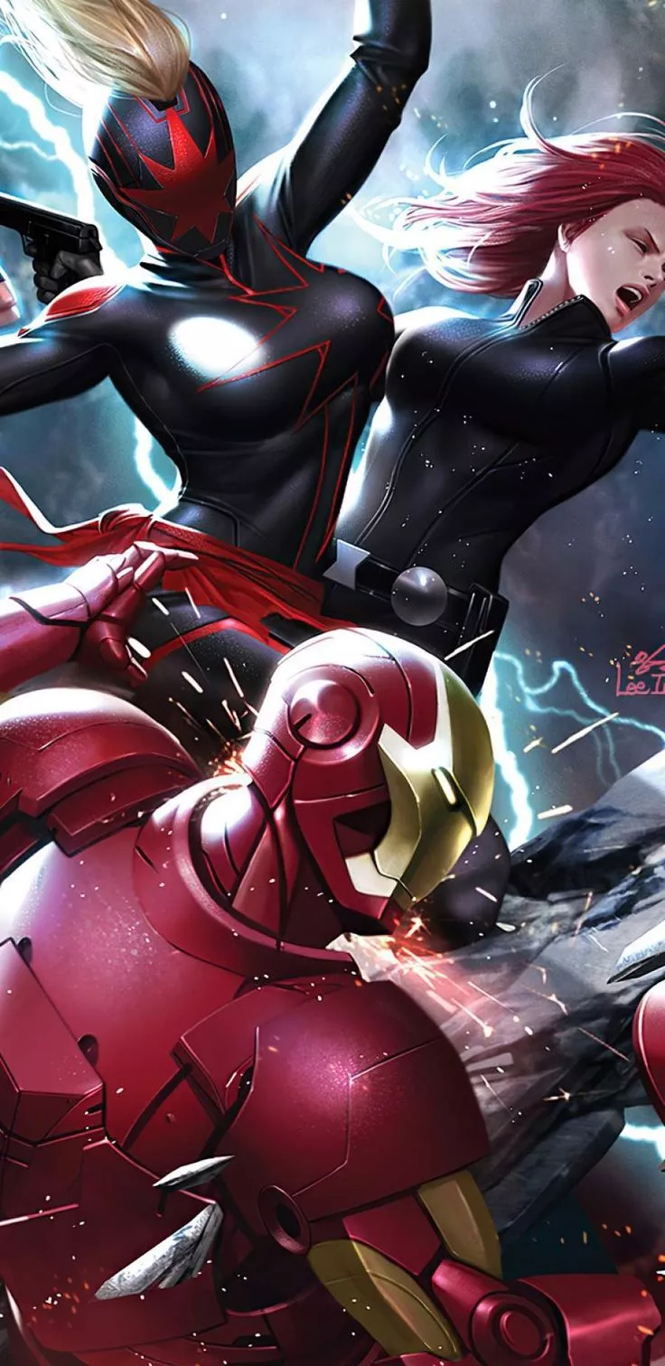 Dark Captain Marvel vs Avengers iPhone