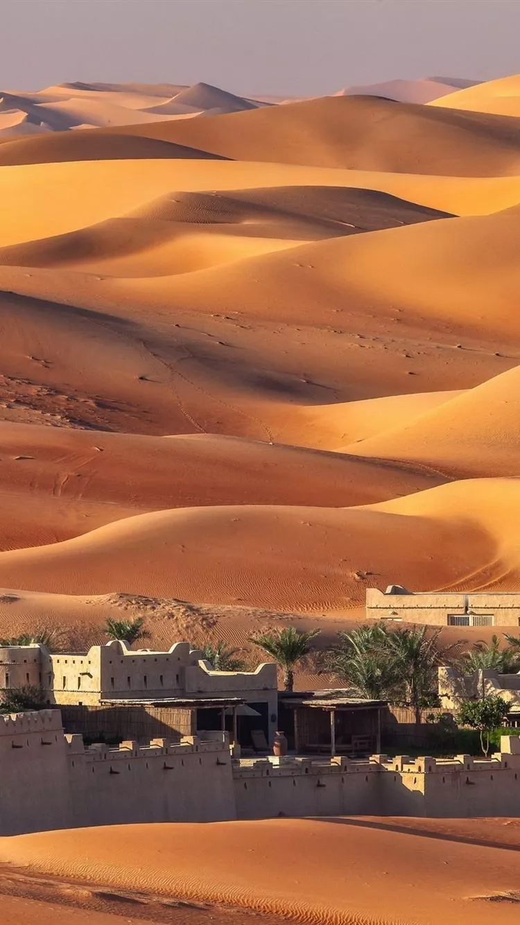 UAE, Abu Dhabi, houses, desert 750x1334
