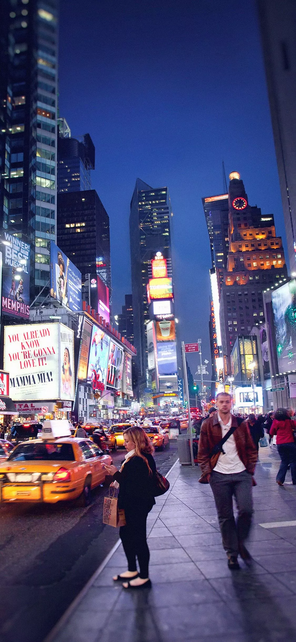 New York Street Night City