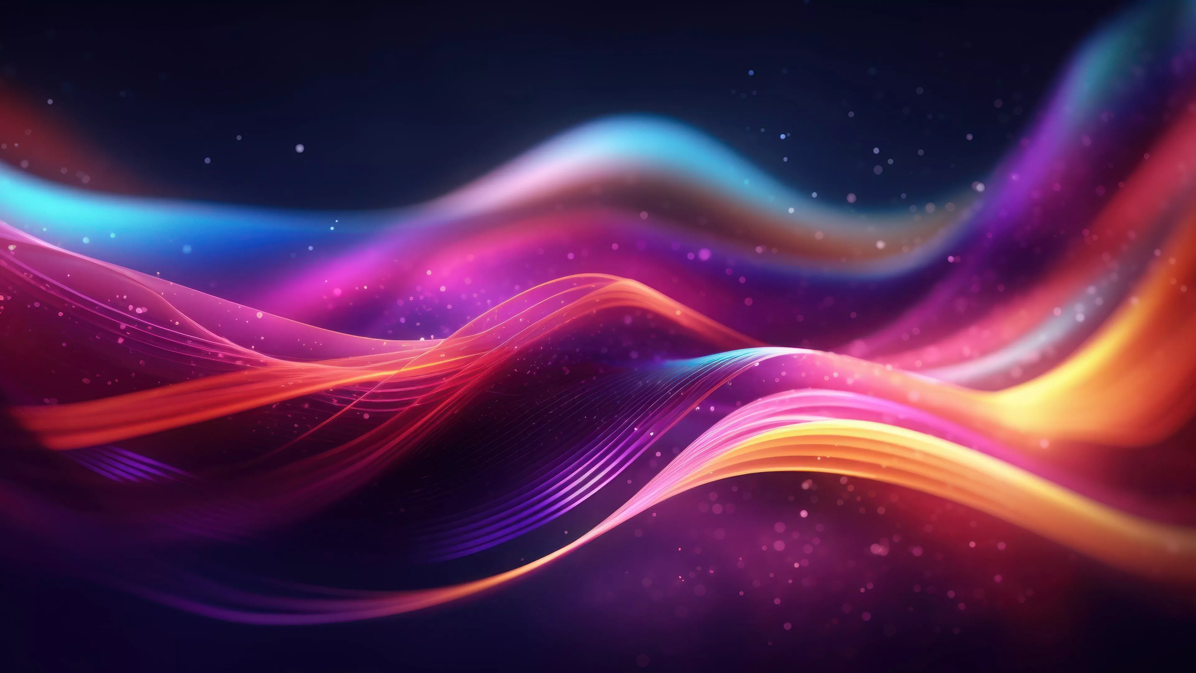 Abstract Glowing Neon Background 4K