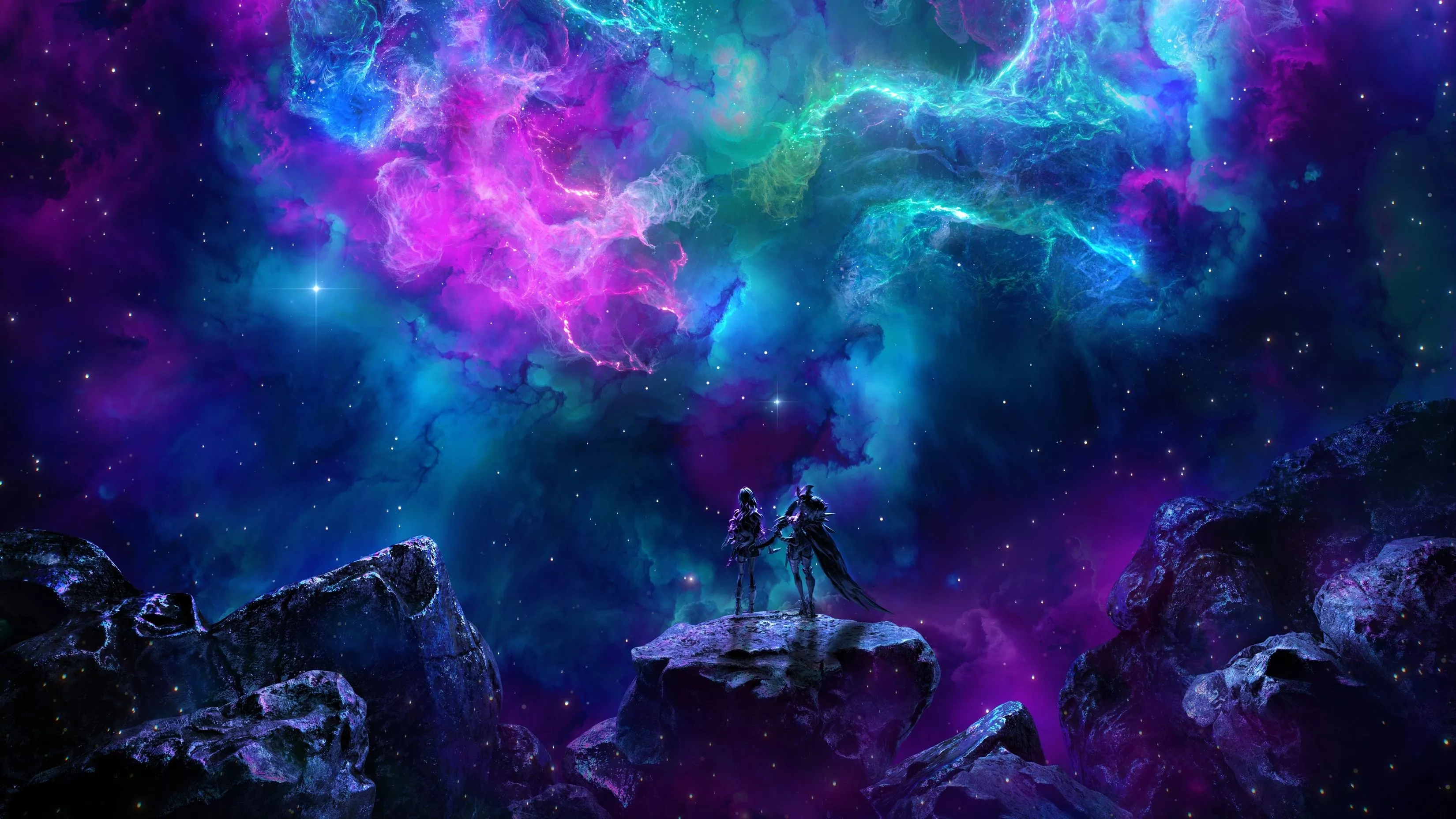 Together Nebula Space Cosmos Ethereal Most Popular 4K 5K HD Desktop Wallpaper Of 2025 For Apple MacBook Air And Pro iMac Mac mini Windows PC And More Free Download