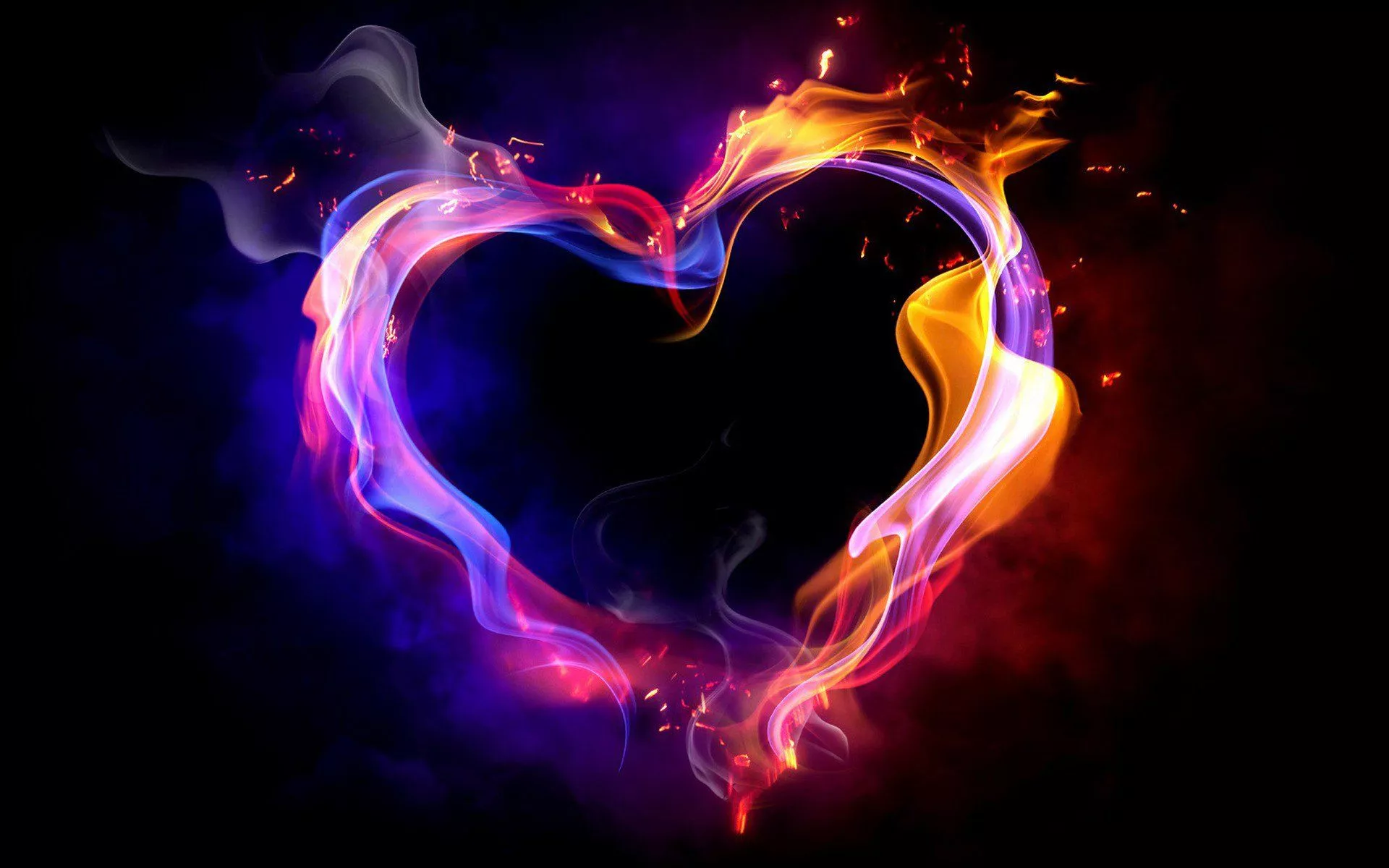 HD Artistic Flame Heart Wallpaper