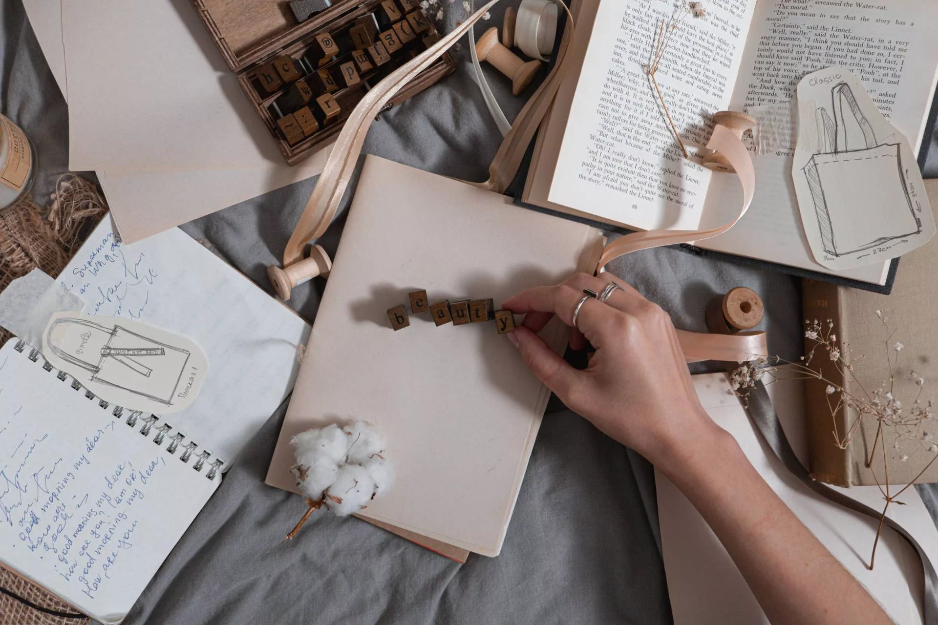 Neutral Aesthetic Book Desktop