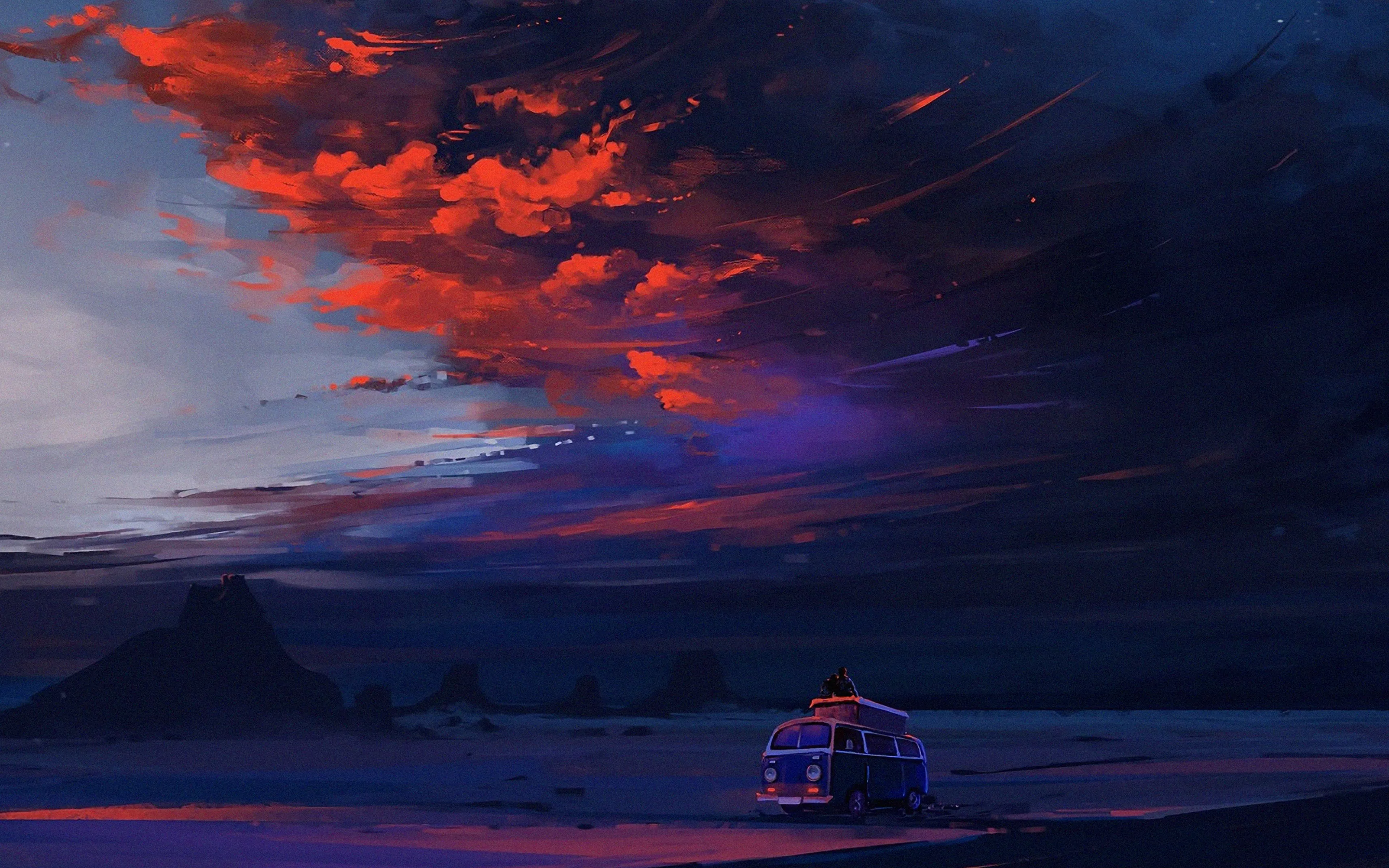 Art Trip Anime Night Wallpaper