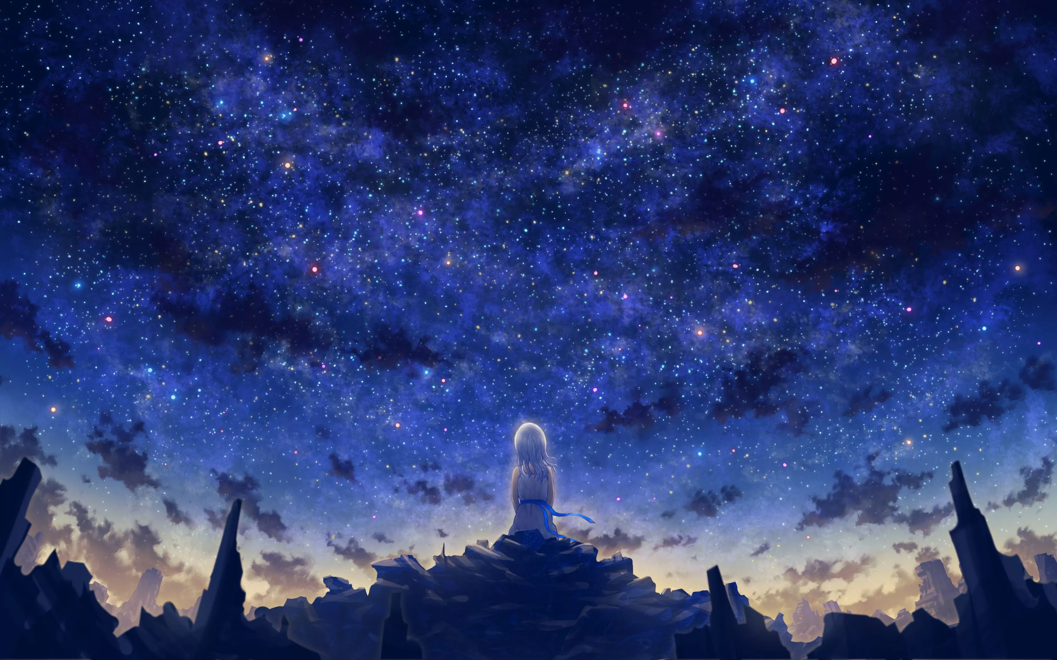 Anime Girl HD Night Life Wallpaper, HD