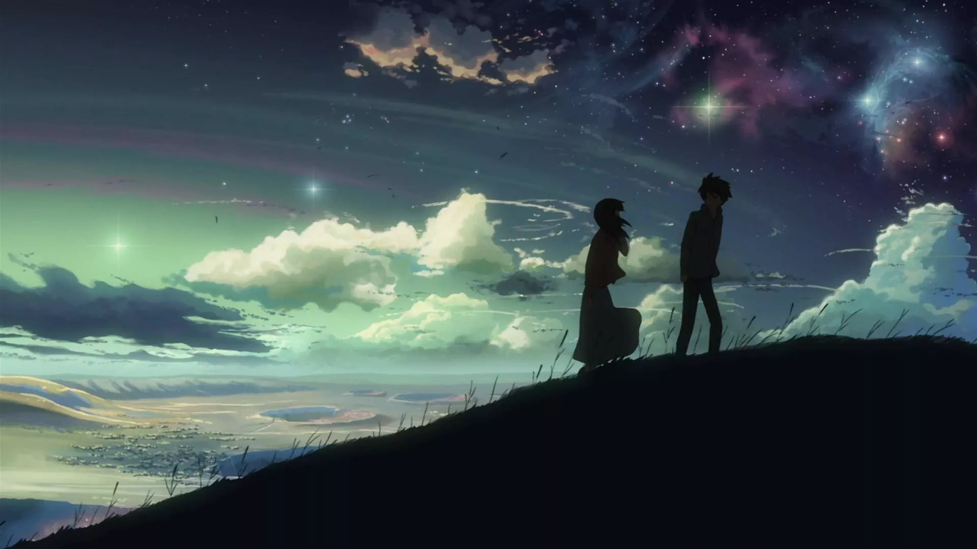 Dark Night Sky Anime HD Scenery