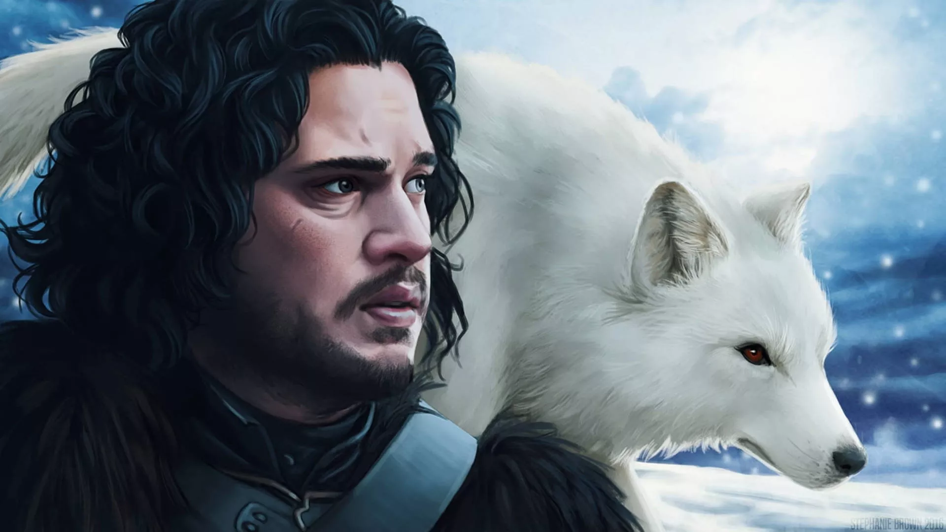 Ghost And Jon Snow Game Of Thrones