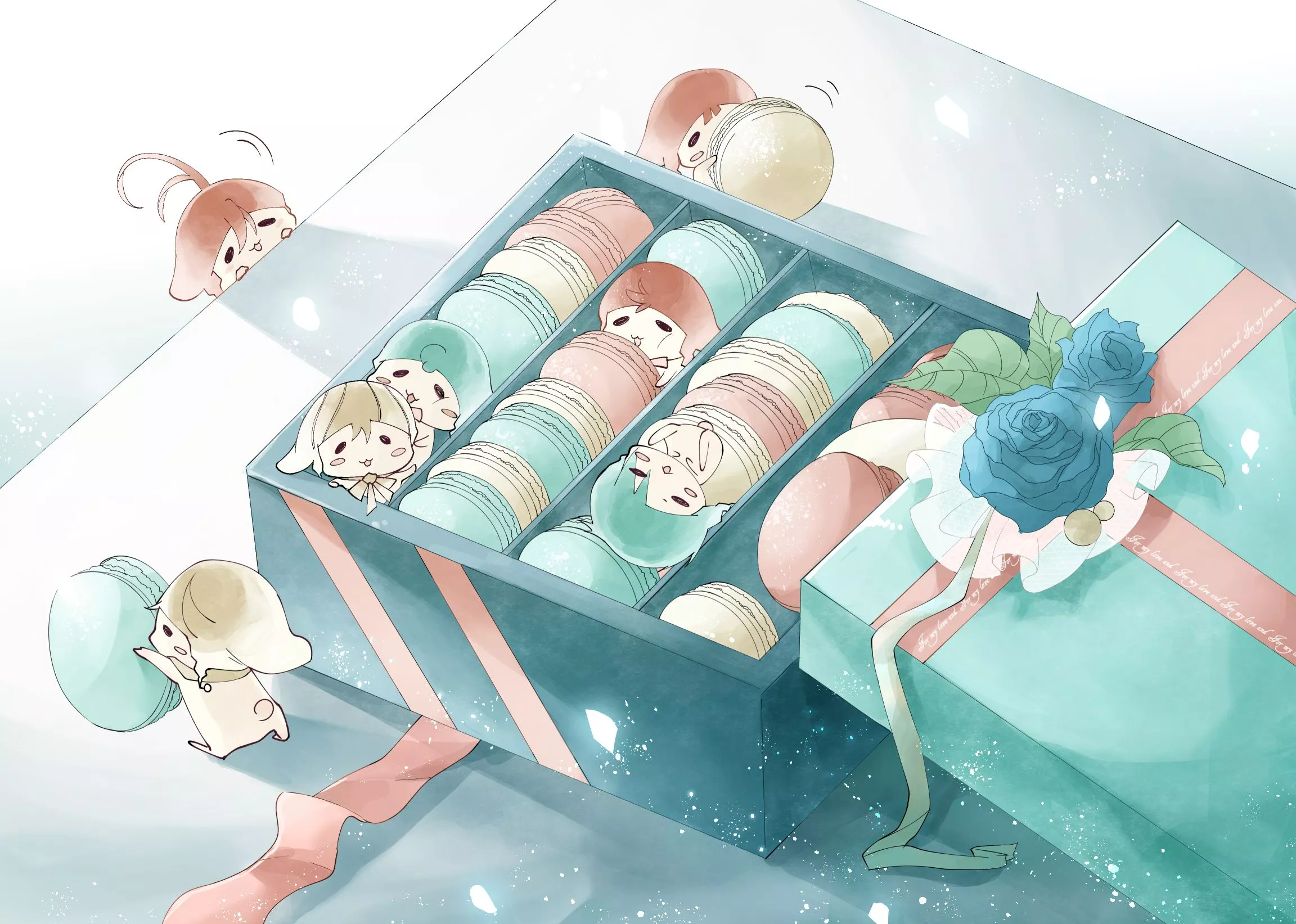 Download Macaron Anime Food HD Wallpaper
