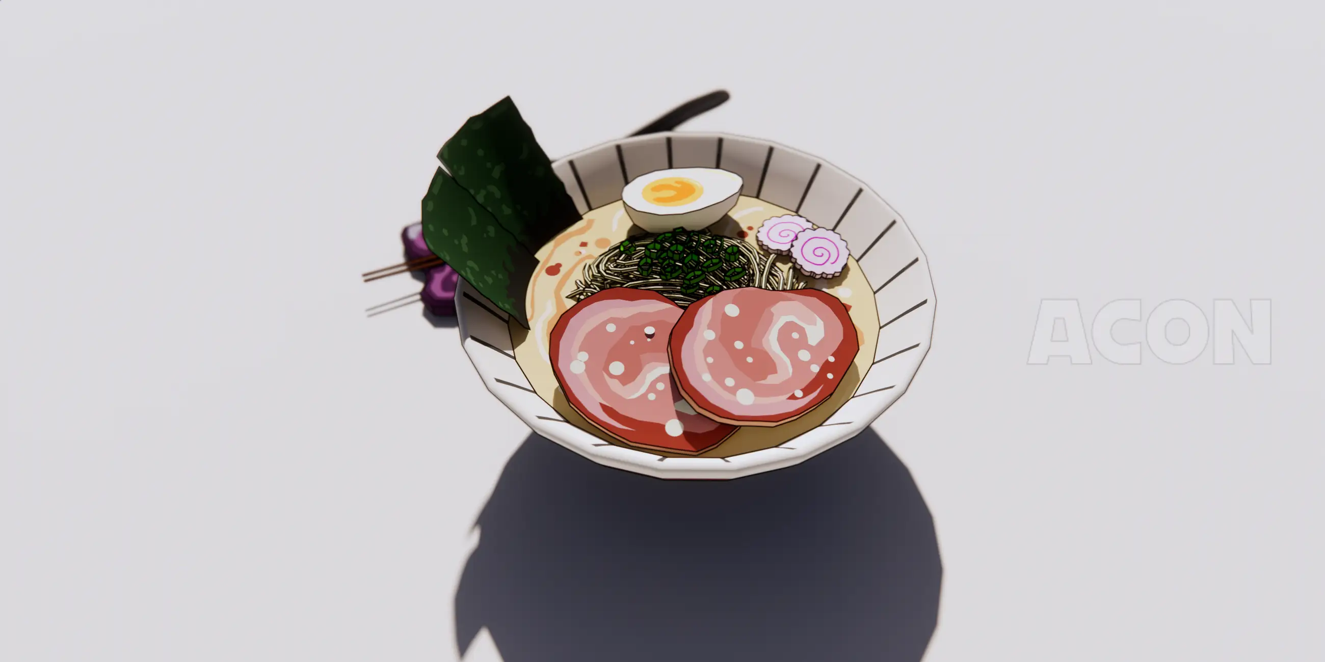 Donkotsu Ramen 3D Illustration Style