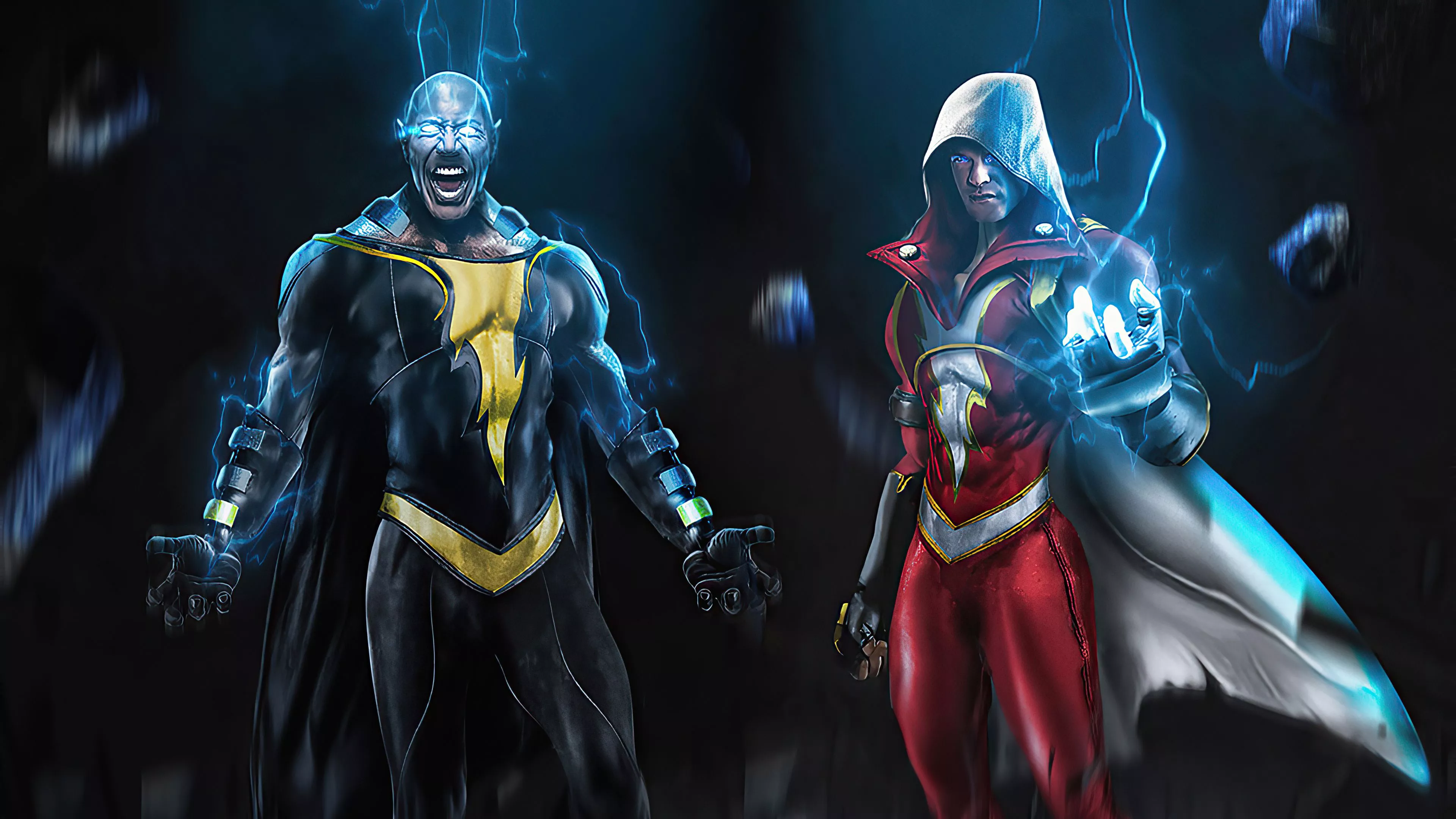 Black Adam And Shazam 4k Wallpaper, HD