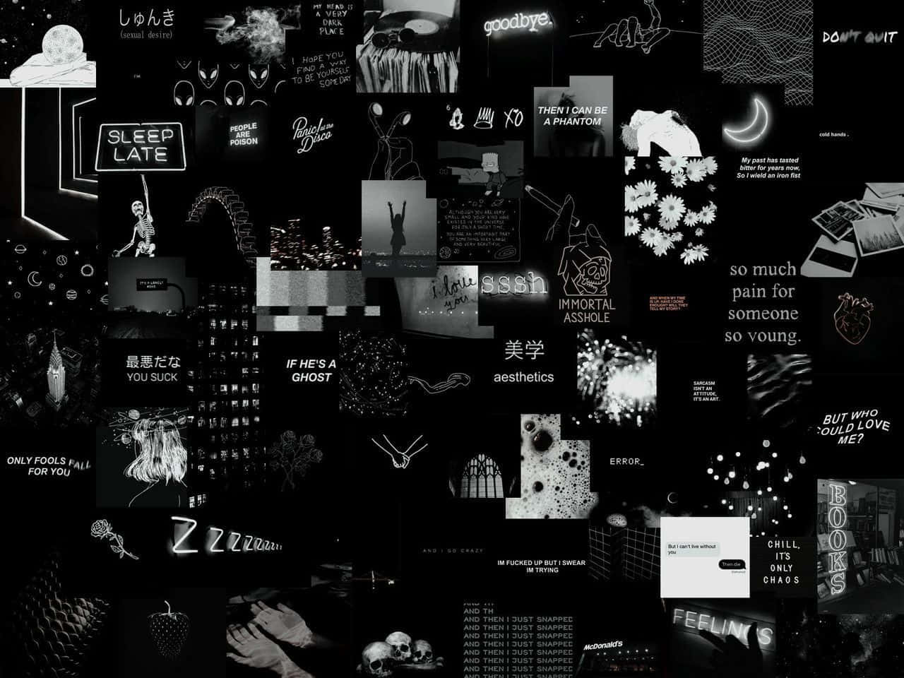 Download Aesthetic Grunge Desktop Black