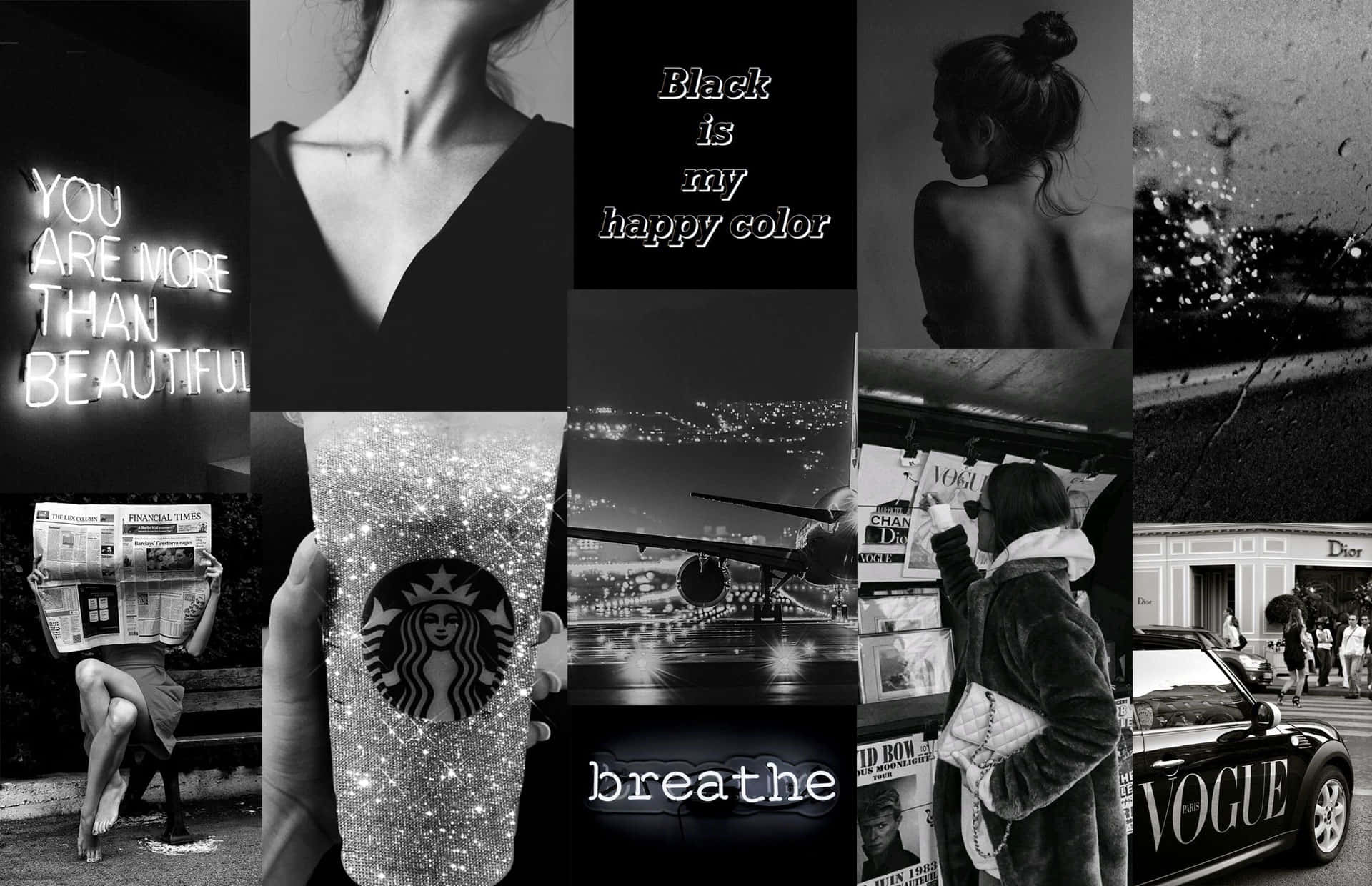 Black And White Collage Wallpaper