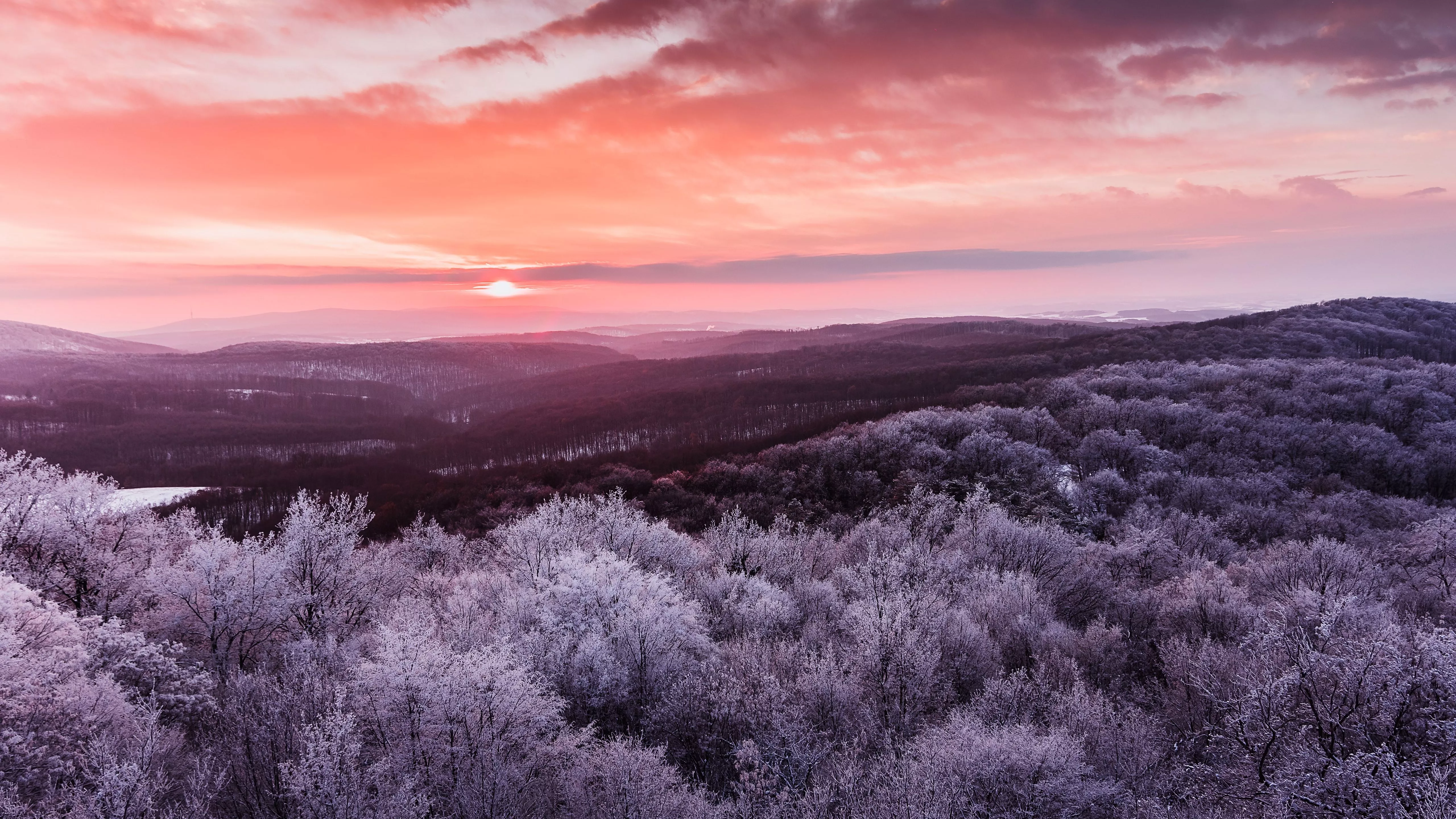 Winter Sunrise over Mountains 5K