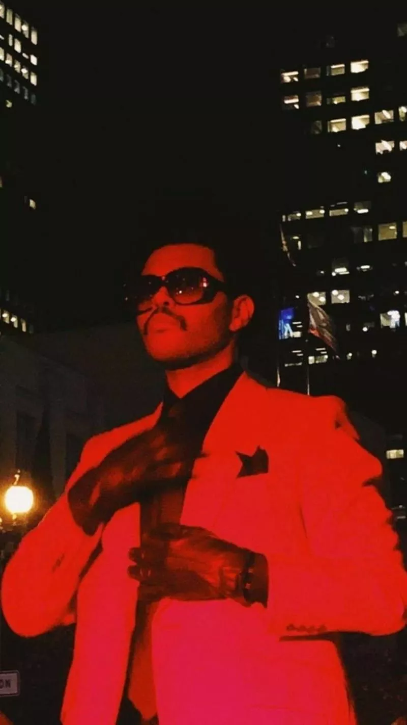 The Weeknd, music, rap, red, HD phone