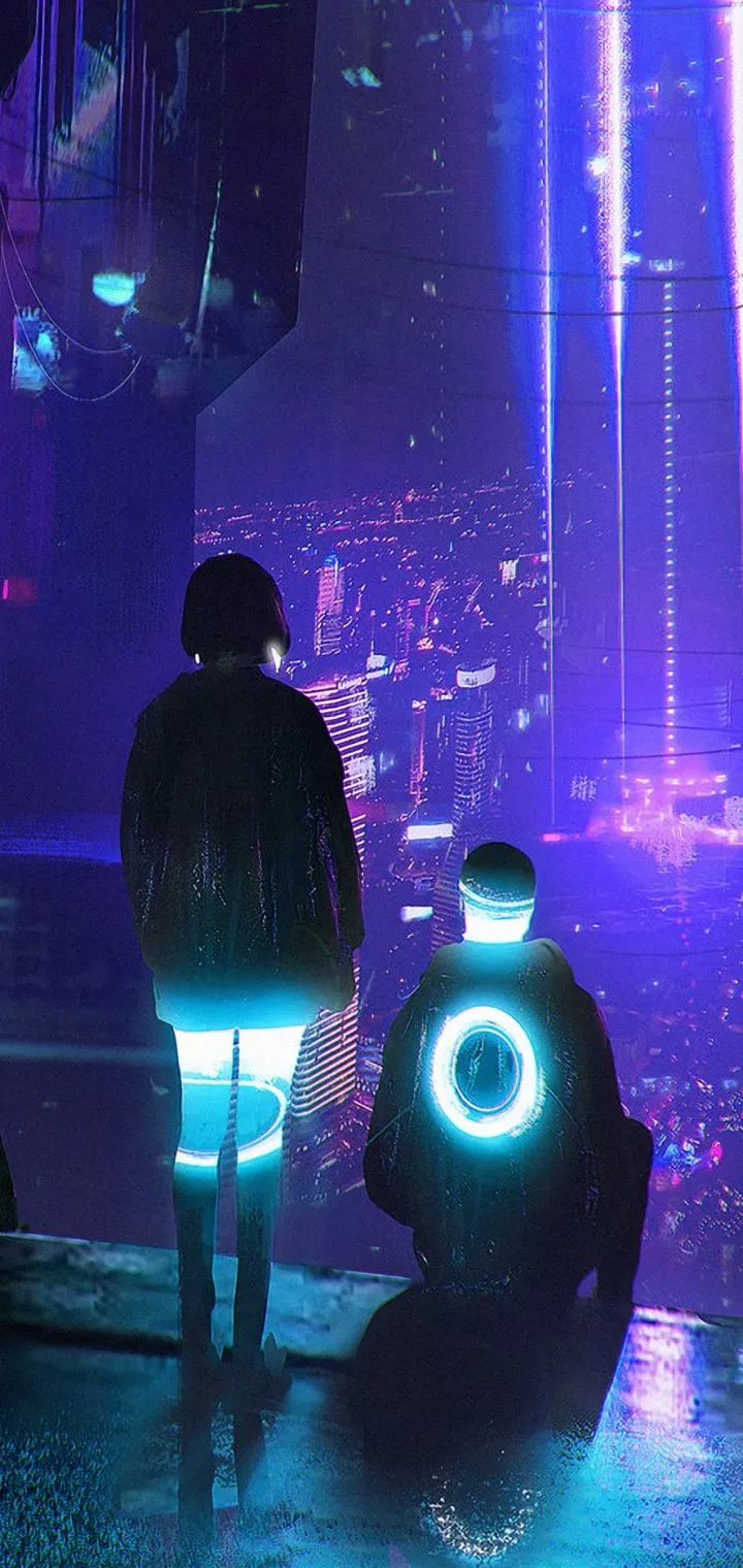 Mobile wallpaper: City, Cyberpunk, Neon