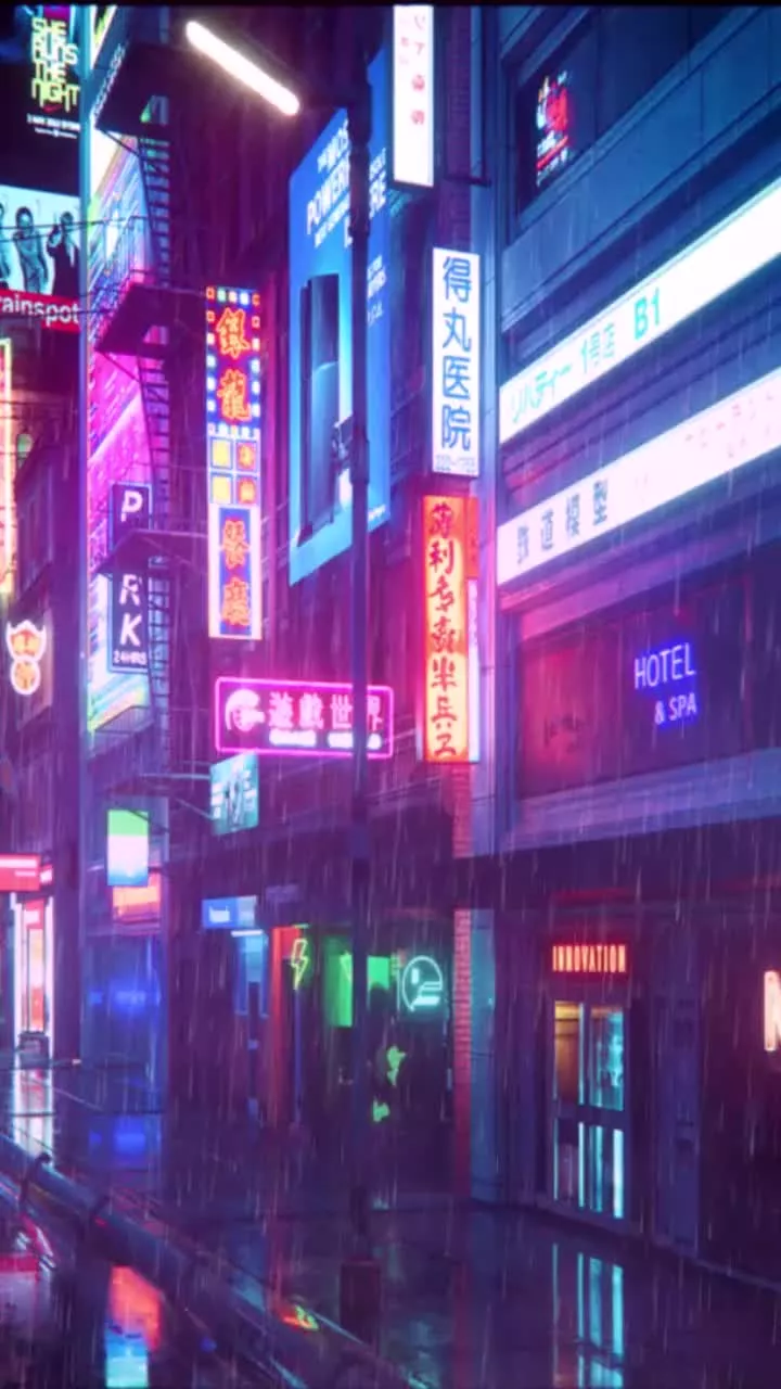 Neon Light City Mobile Live Wallpaper