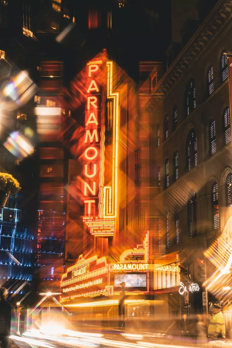 Neon city, lights, buildings, timelapse