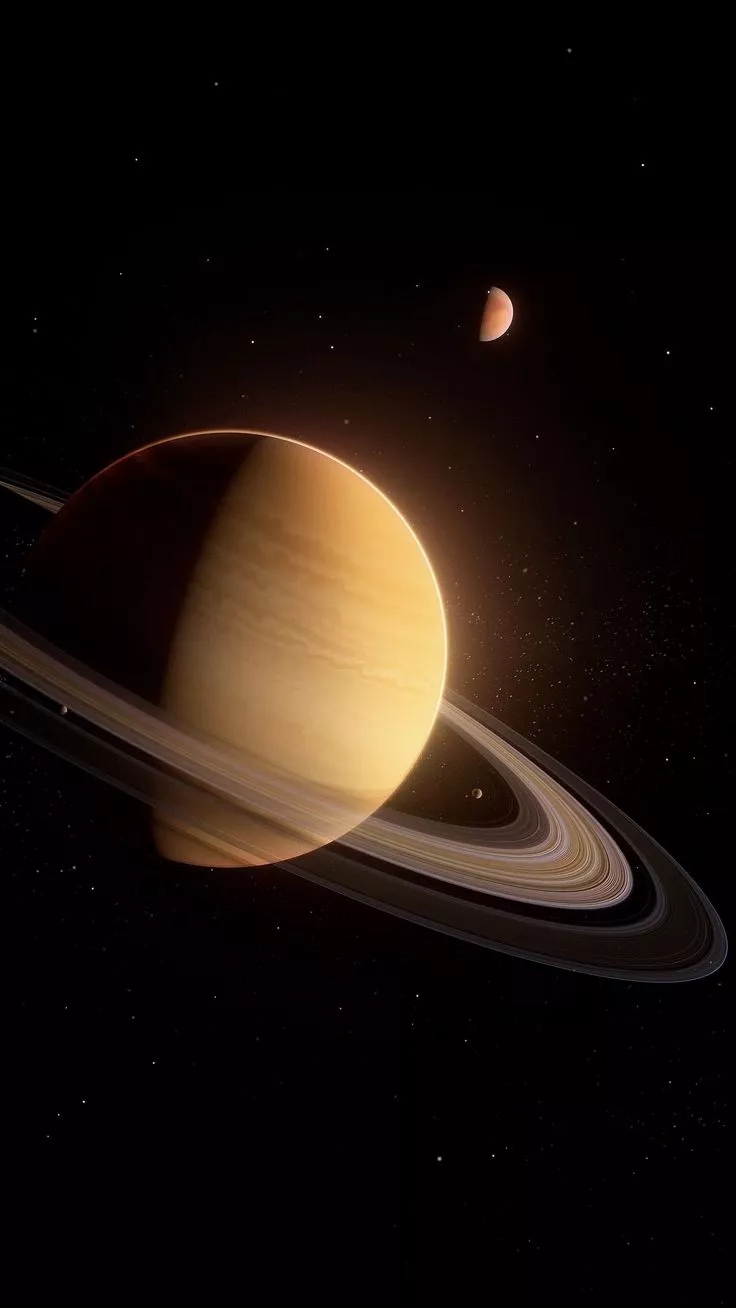 Wallpaper saturn, planet, rings, shadow