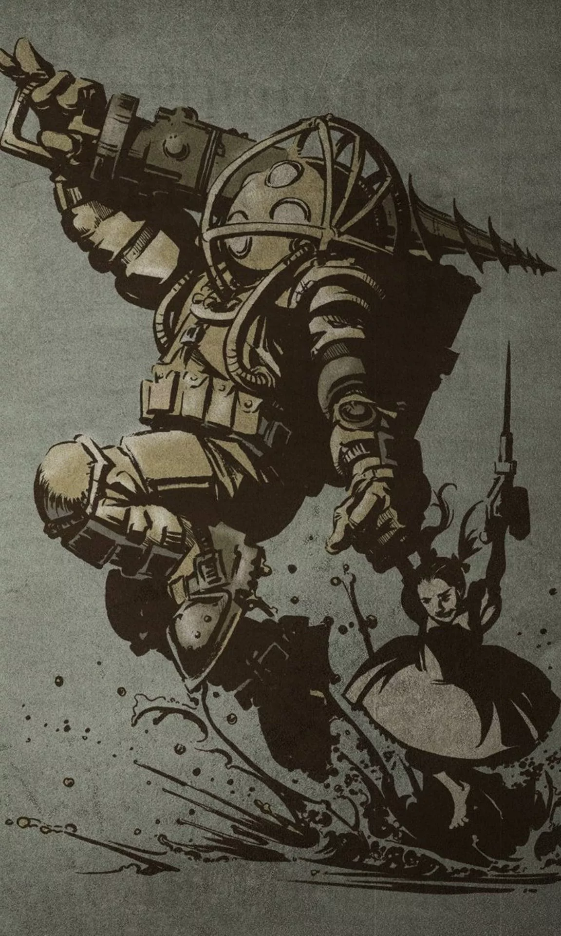 Bioshock Big Daddy Illustration Phone