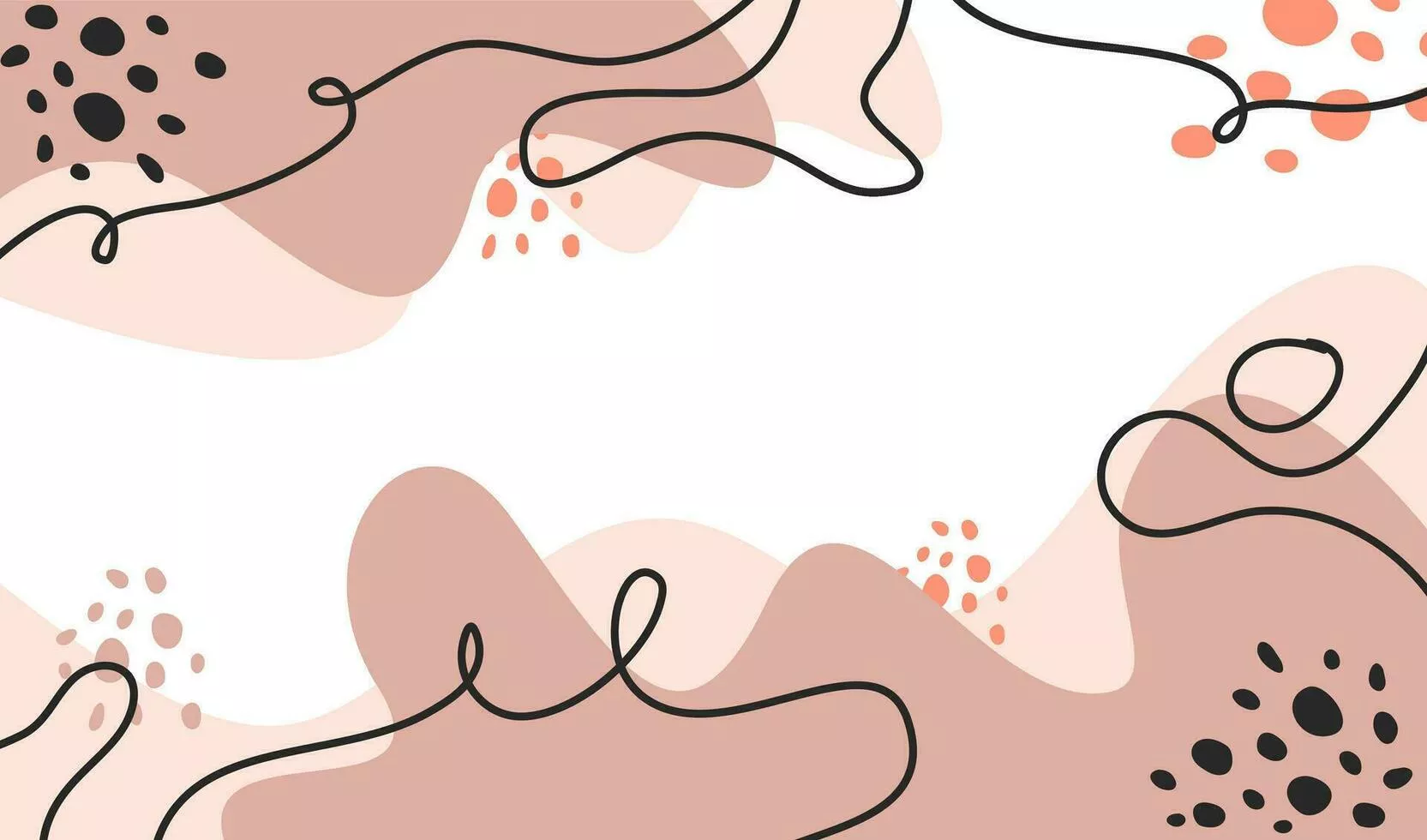 Abstract shape art with floral elements