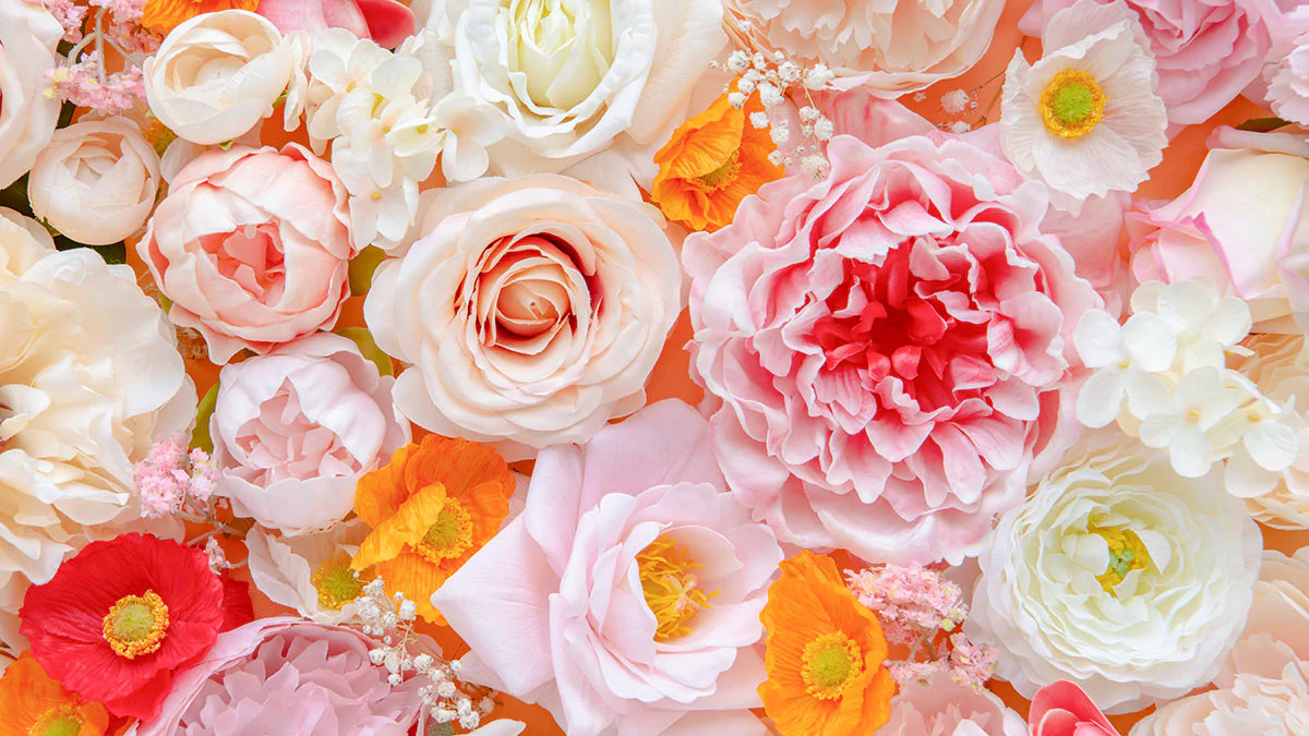 Elegant Pink Floral Bloom Mural