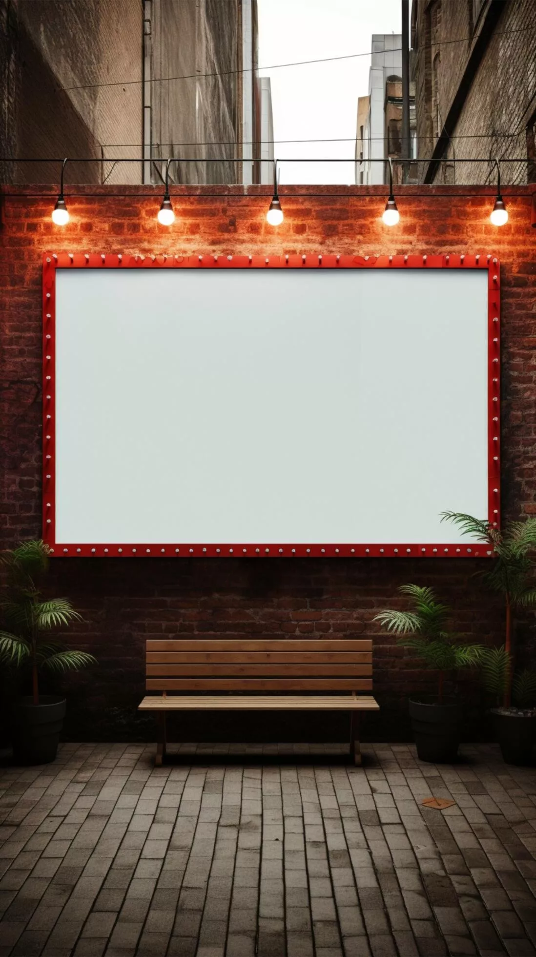 Long, blank billboard sign against a