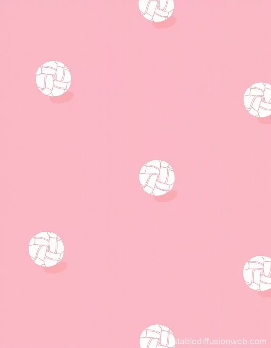 Volleyball Pattern on Pink Background