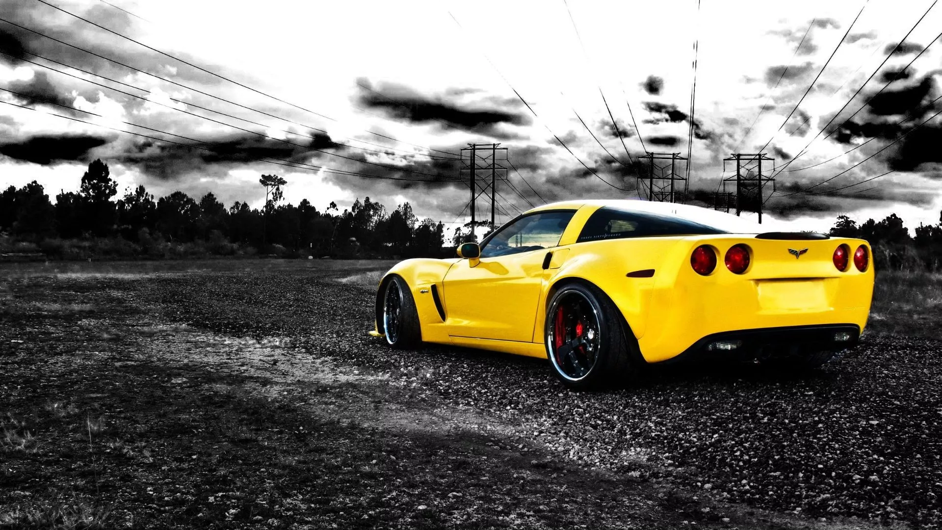 Yellow Corvette Wallpaper