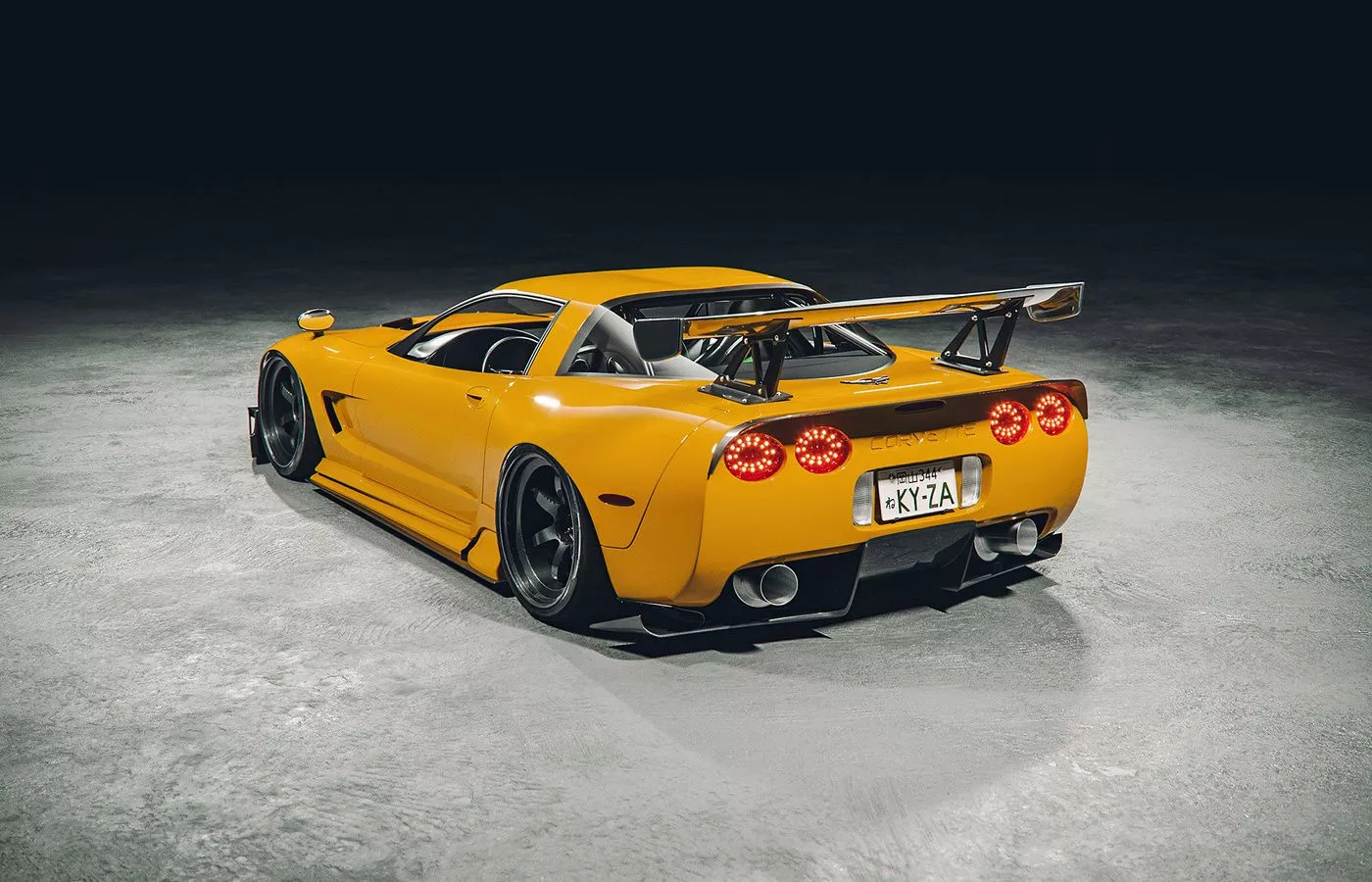 Yellow Corvette C5 4k