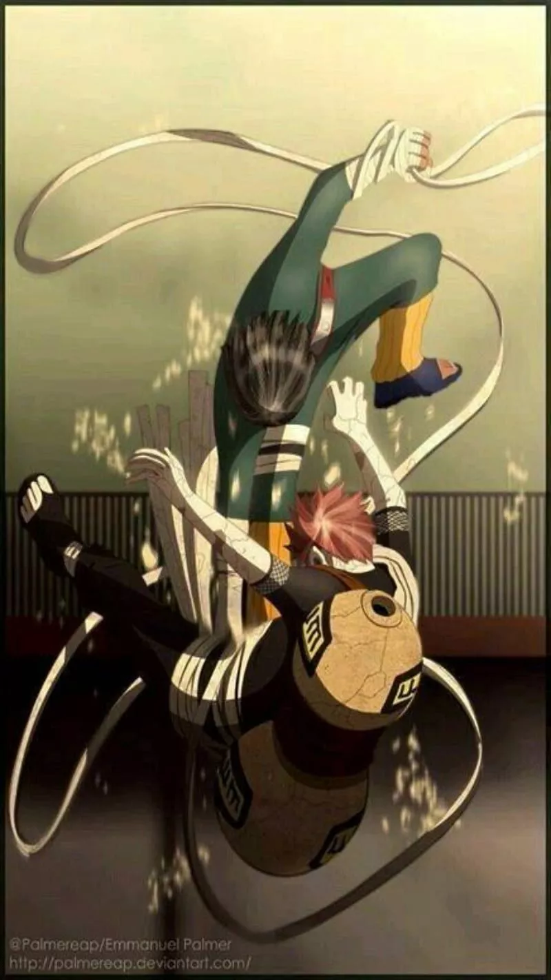 Lee vs gaara, naruto, rocklee, HD phone