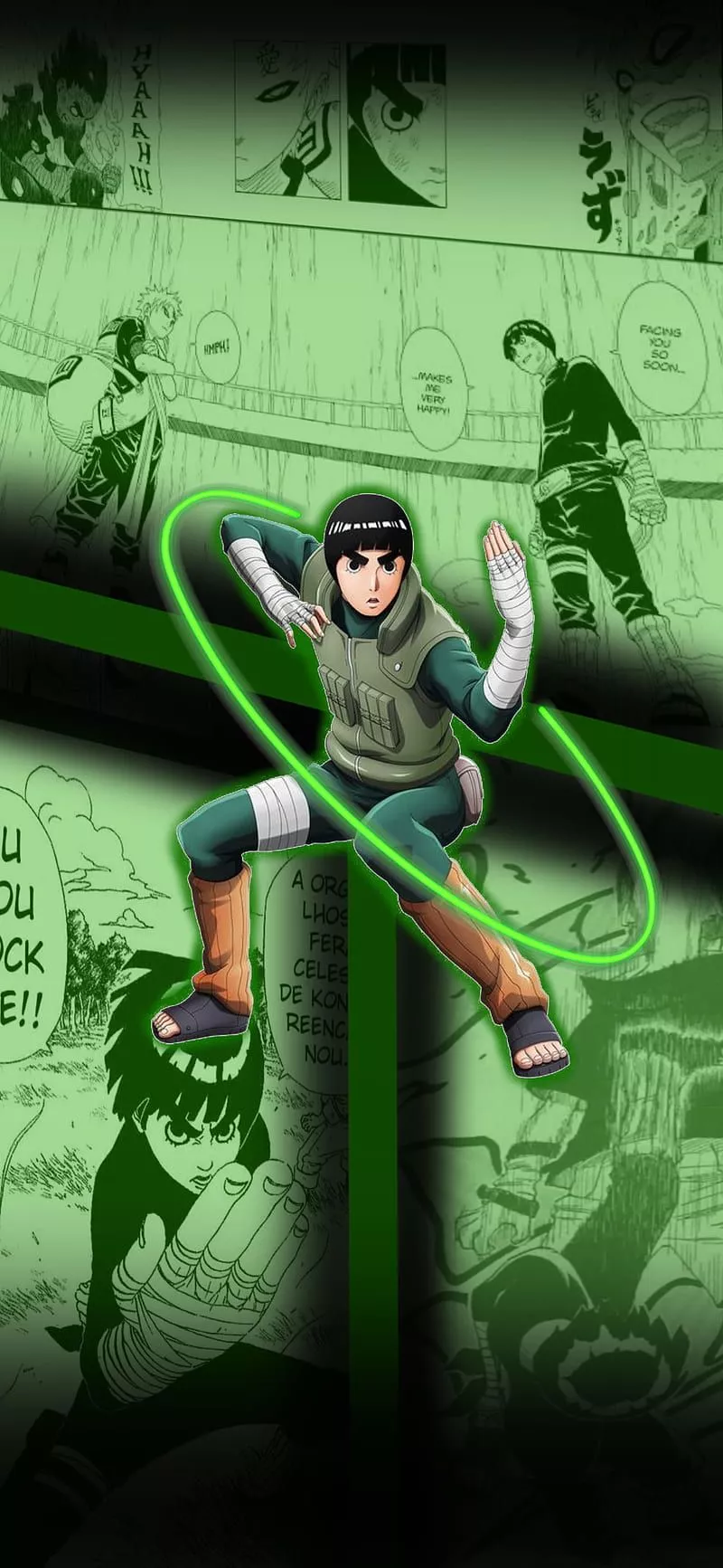 fists, naruto, green, HD wallpaper