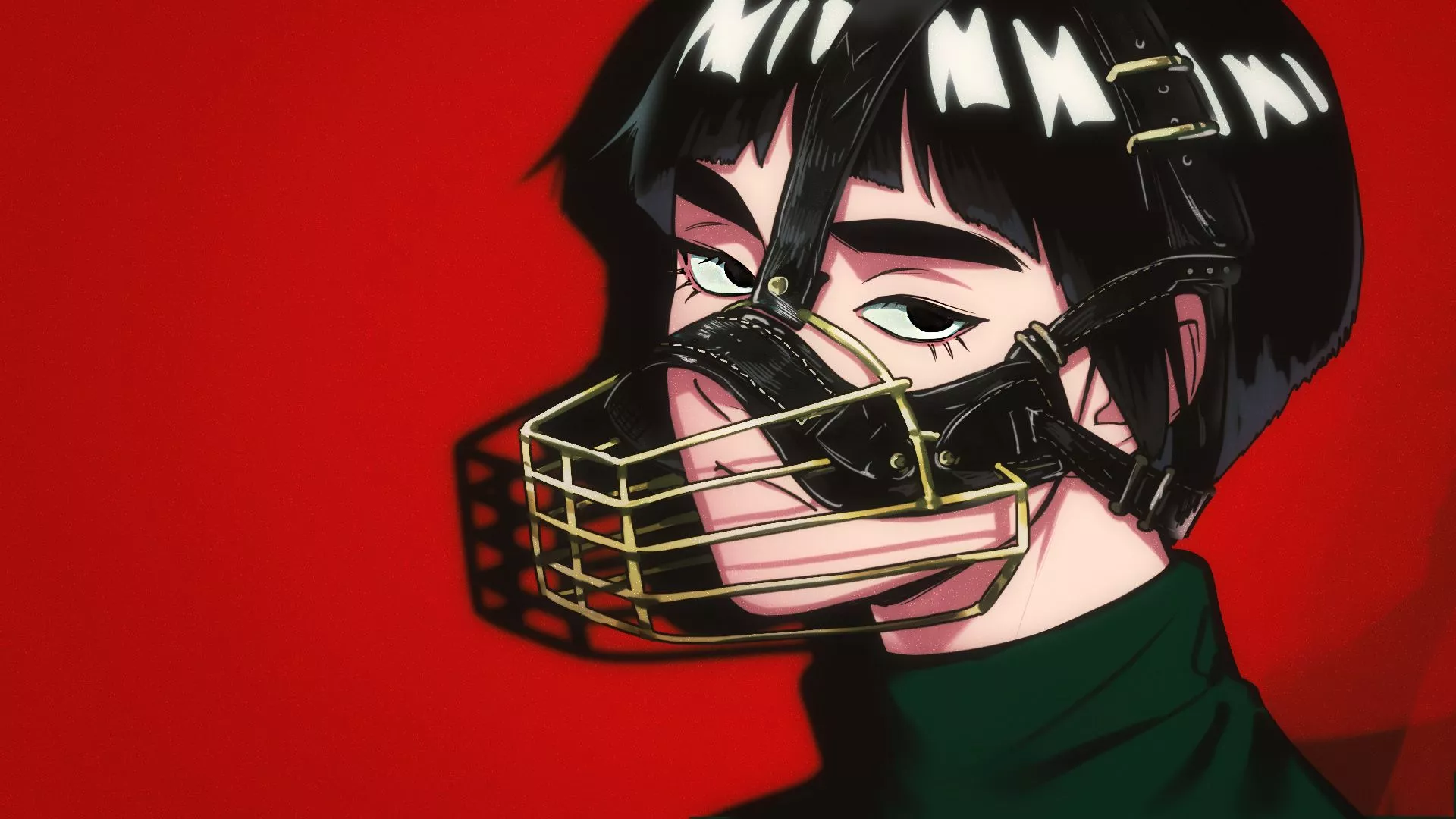 Rock Lee With Helmet Red Background HD