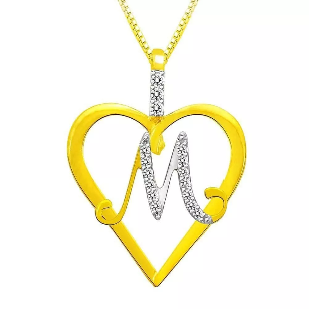 A Heart Shaped Pendant With A Diamond