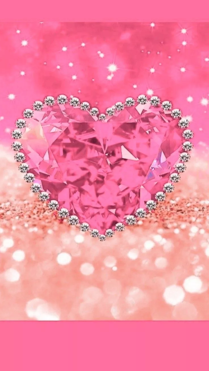Pink Heart Shaped Diamond Wallpaper