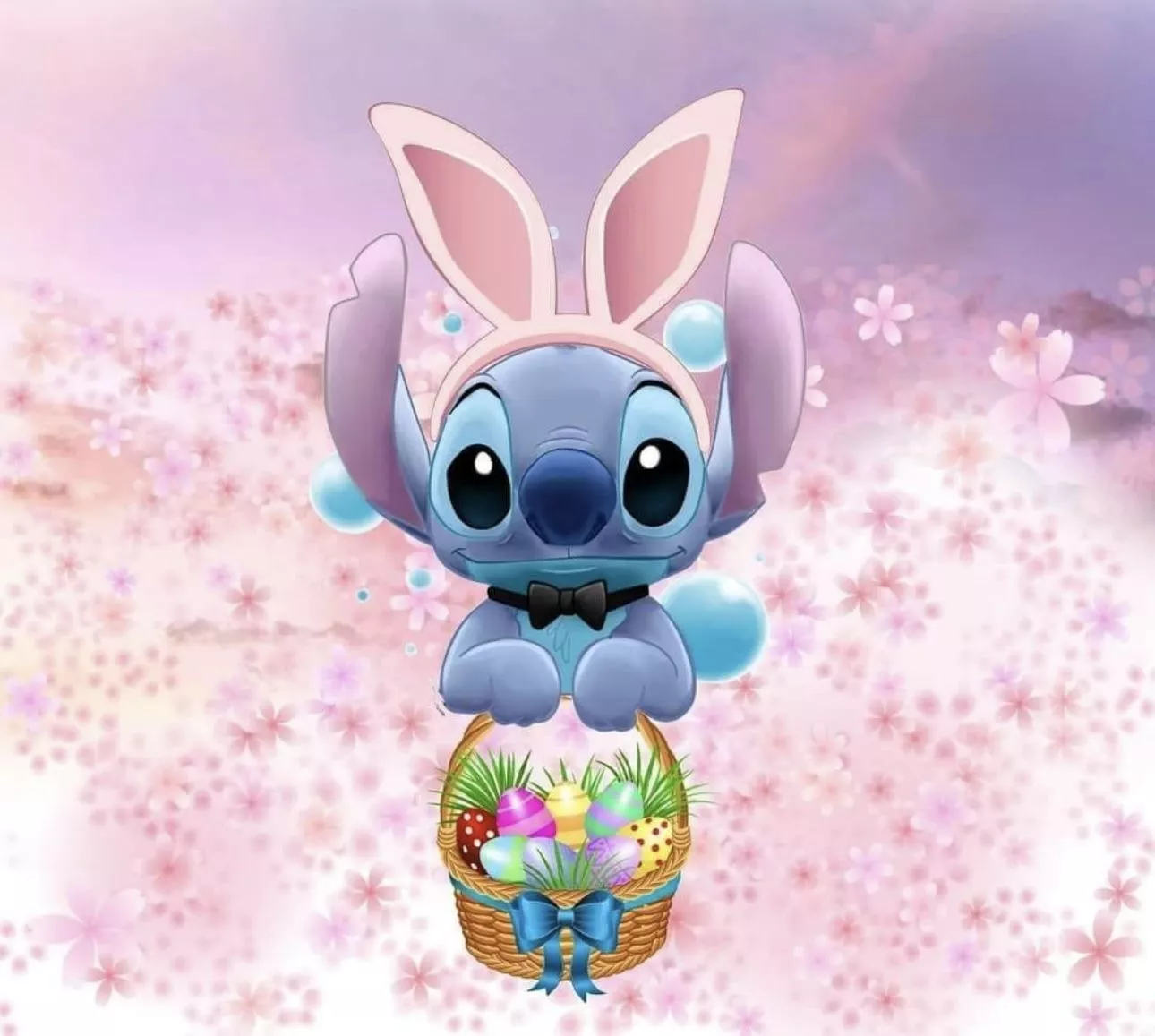 Stitch Easter. Happy easter picture