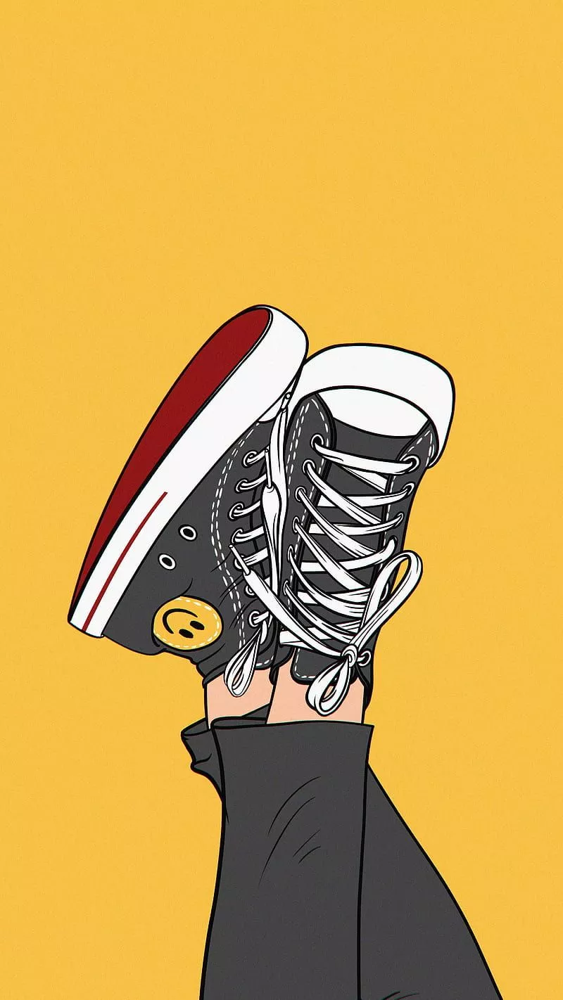 HD Black And Yellow Shoes Wallpaper