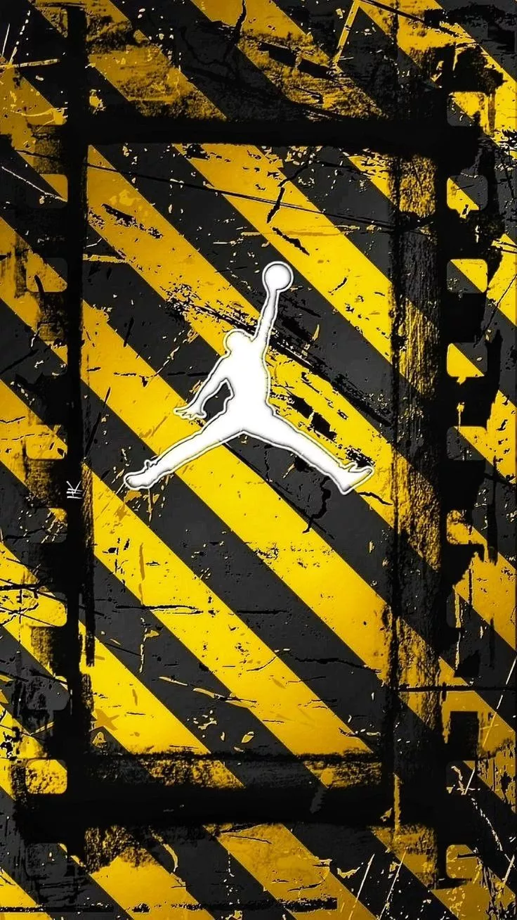 Yellow Striped Jordan Logo Wallpaper