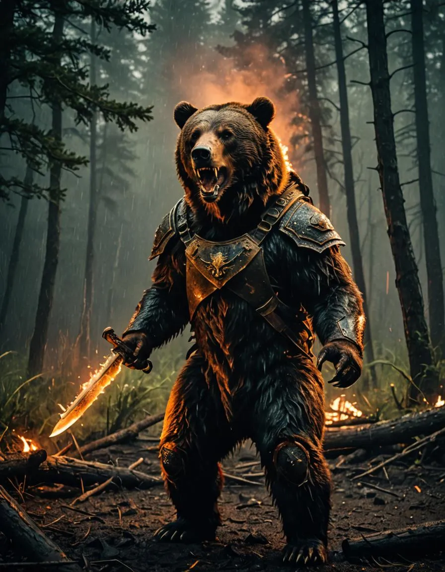 survived animal bear warrior roaring