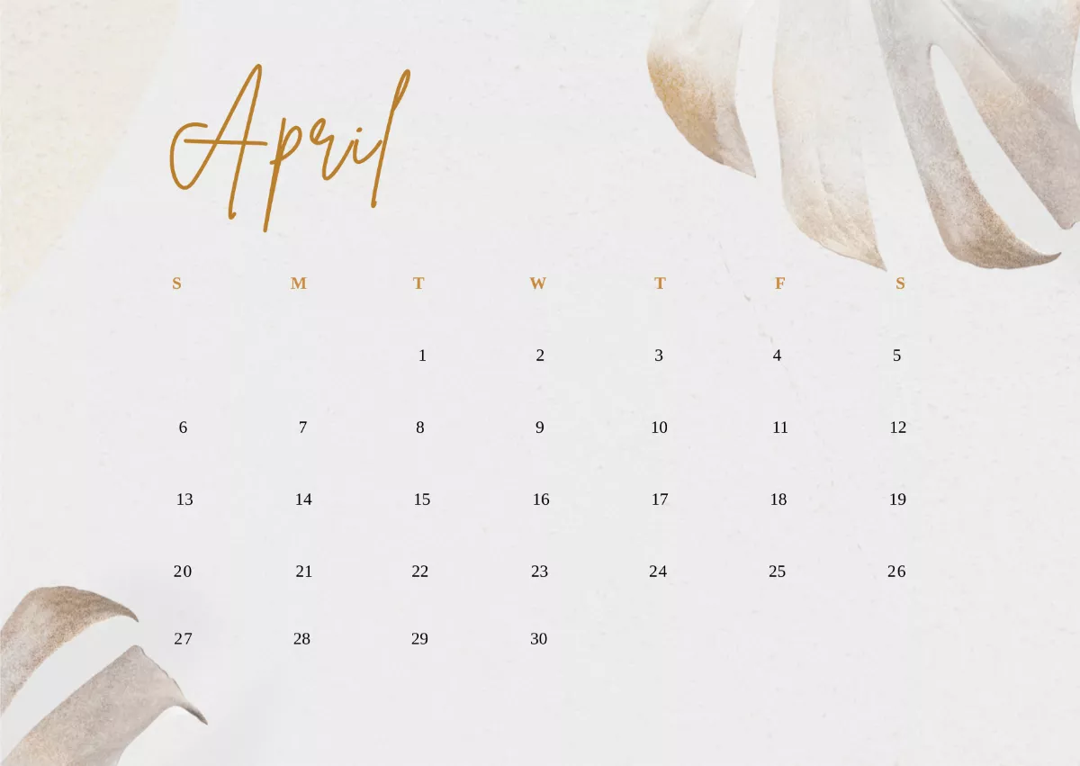 April 2025 Calendar Wallpaper