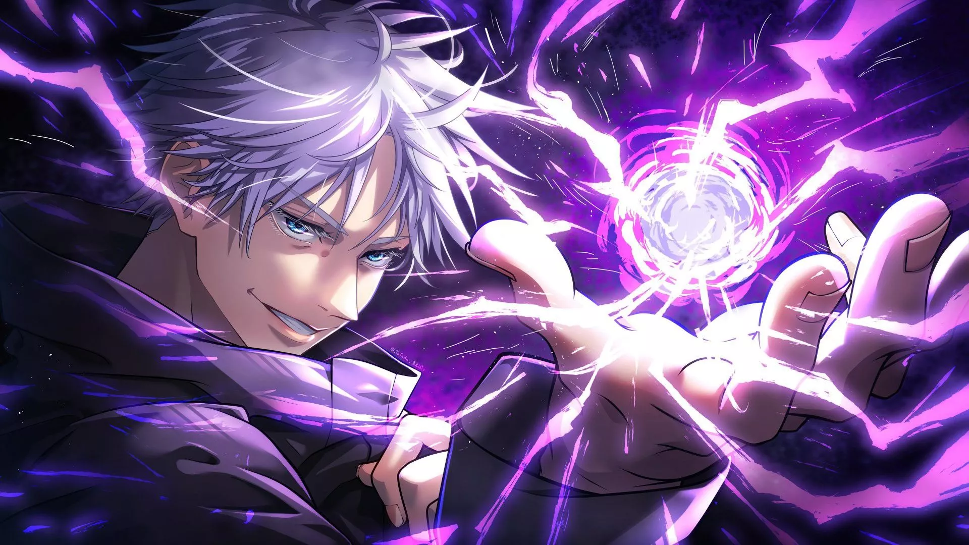 White Hair Satoru Gojo Purple