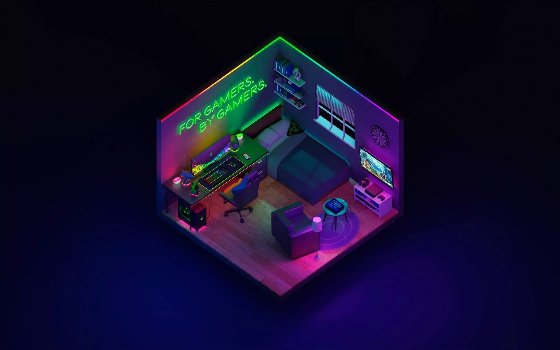 Gaming Room HD Wallpaper