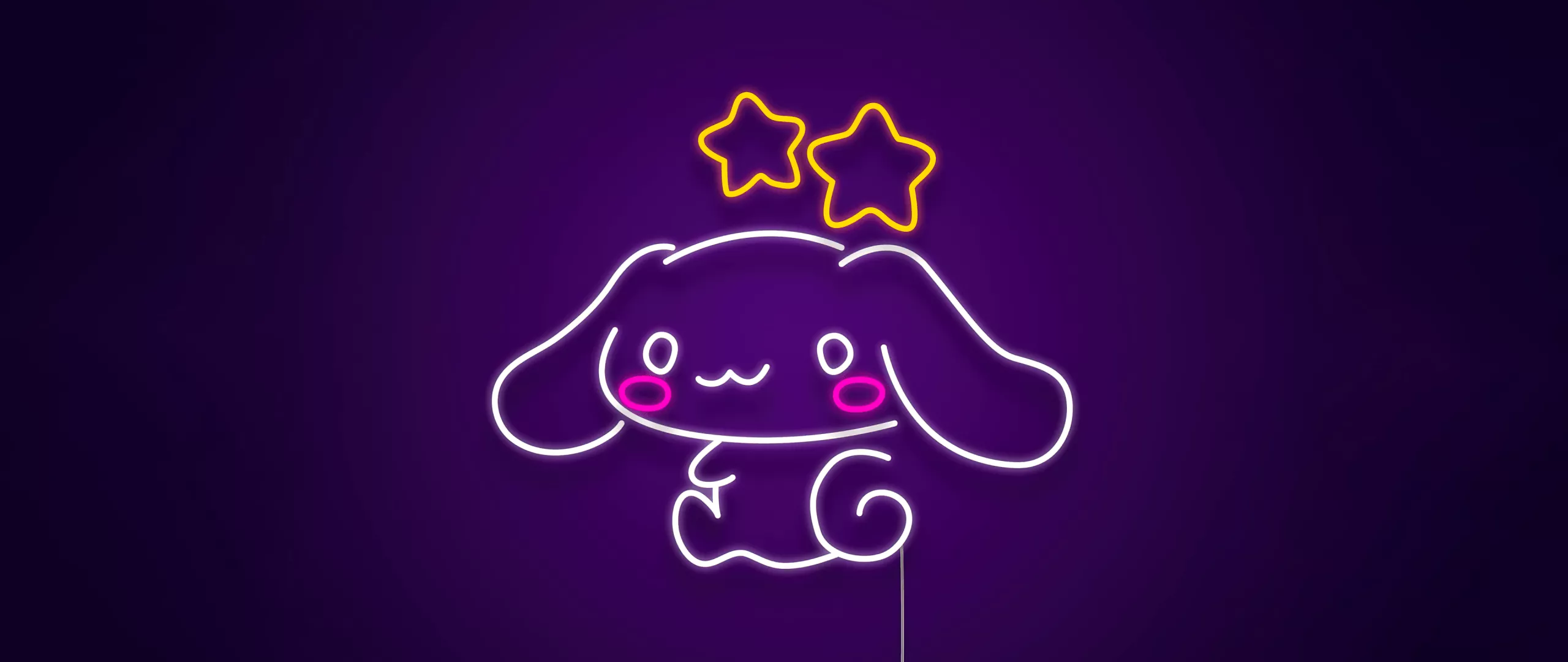 Cinnamoroll Wallpaper 4K, Neon, Purple