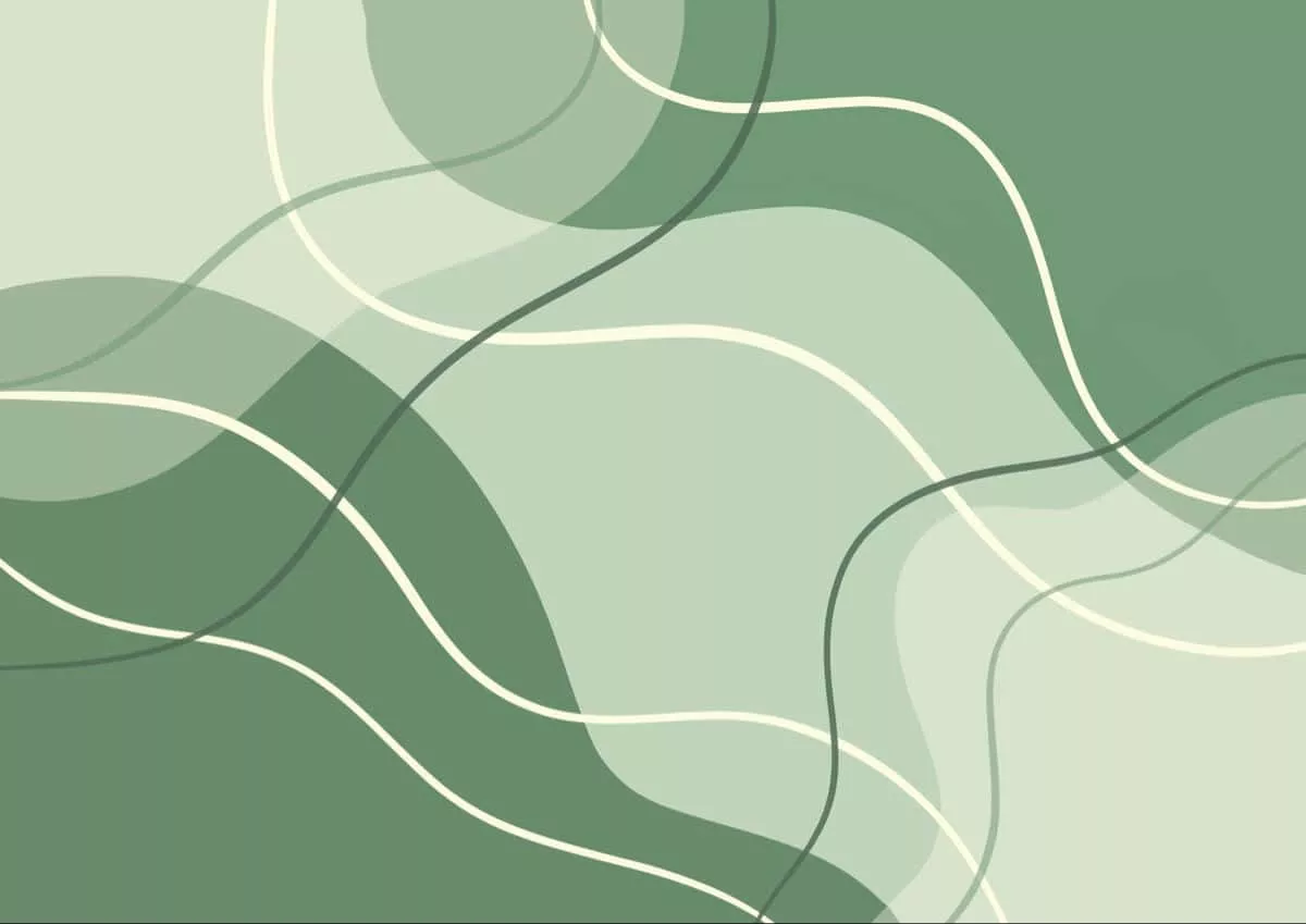 Cute Sage Green Colors Curvy Lines