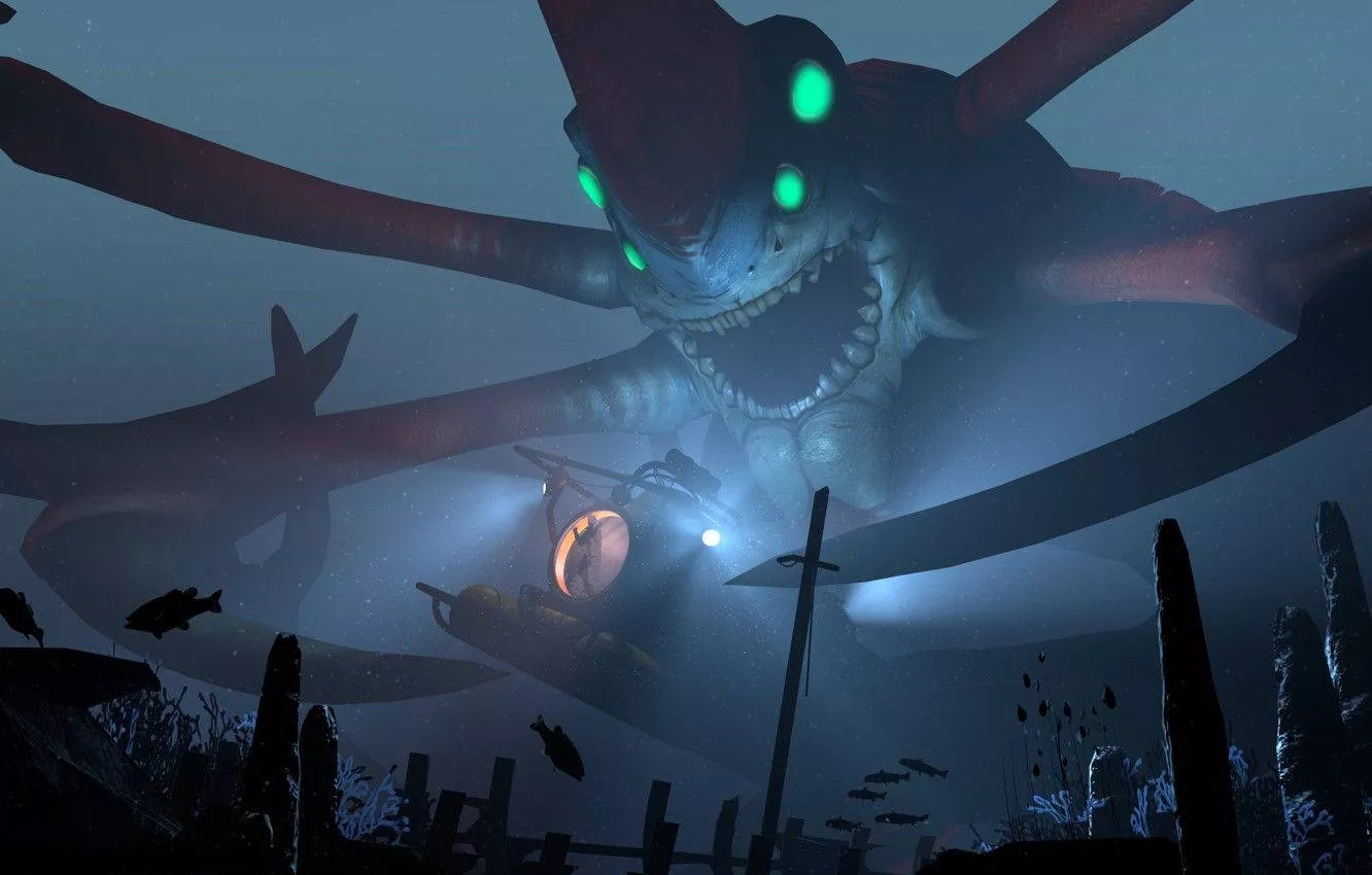 Close Up Reaper Leviathan Subnautica