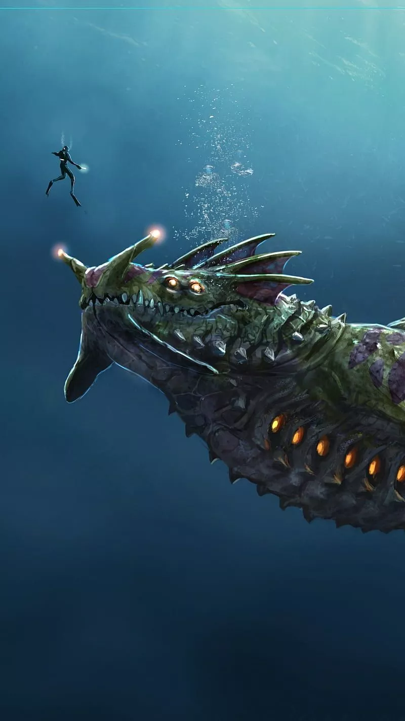 Subnautica SeaDragon, scary, HD phone