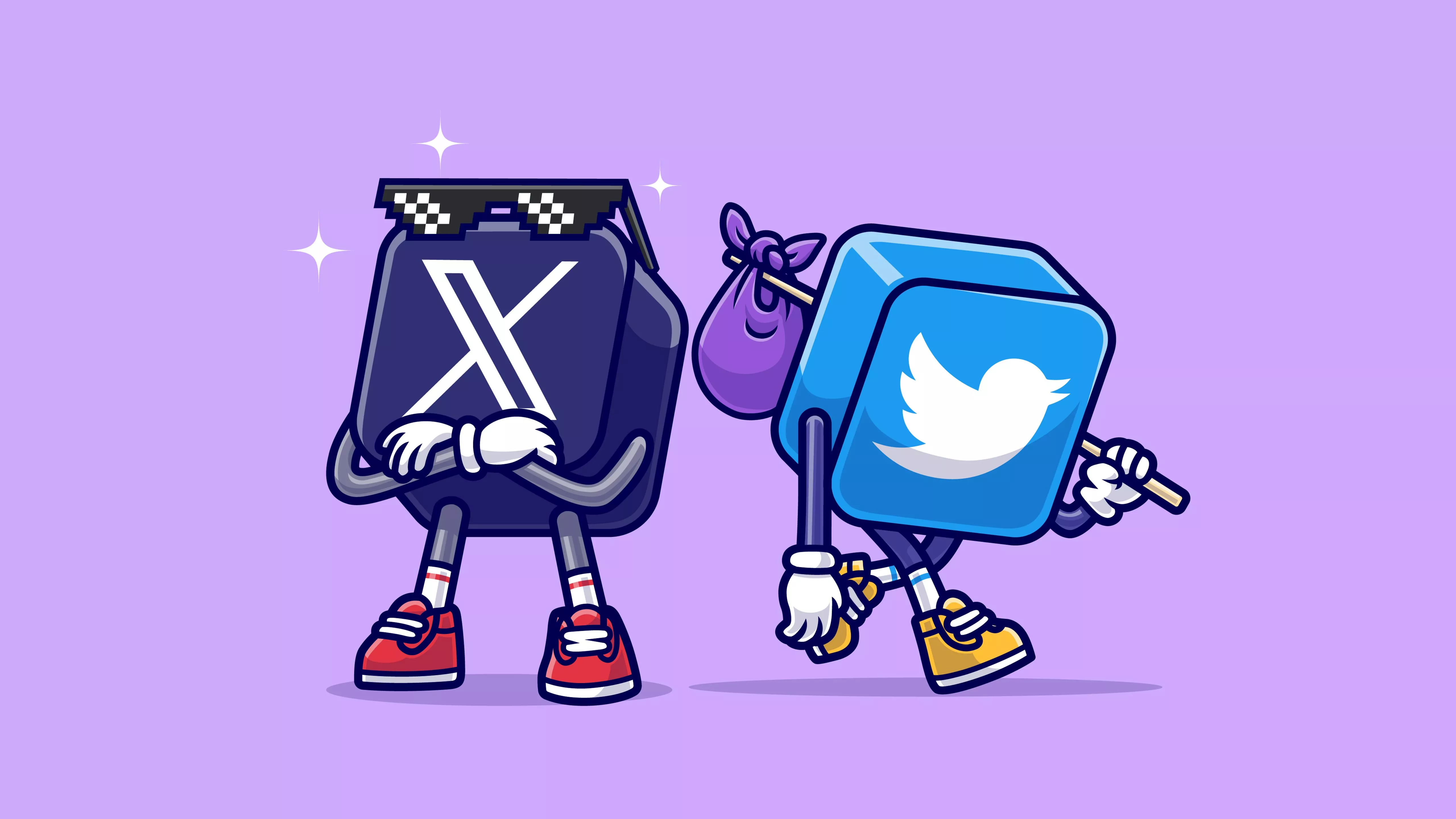 Twitter Bird Changes Into X Wallpaper