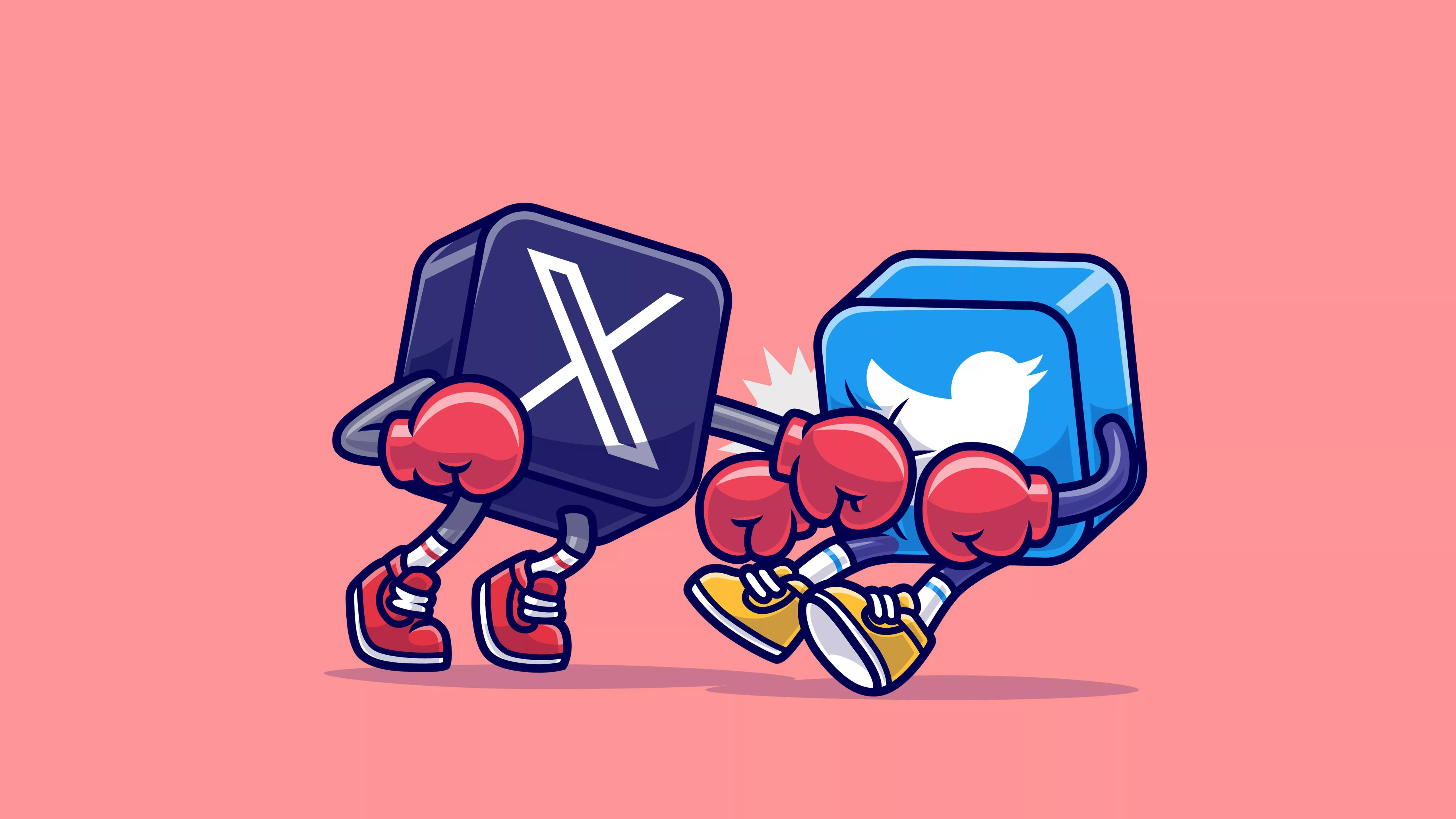 Twitter Bird Vs X Wallpaper, HD Artist